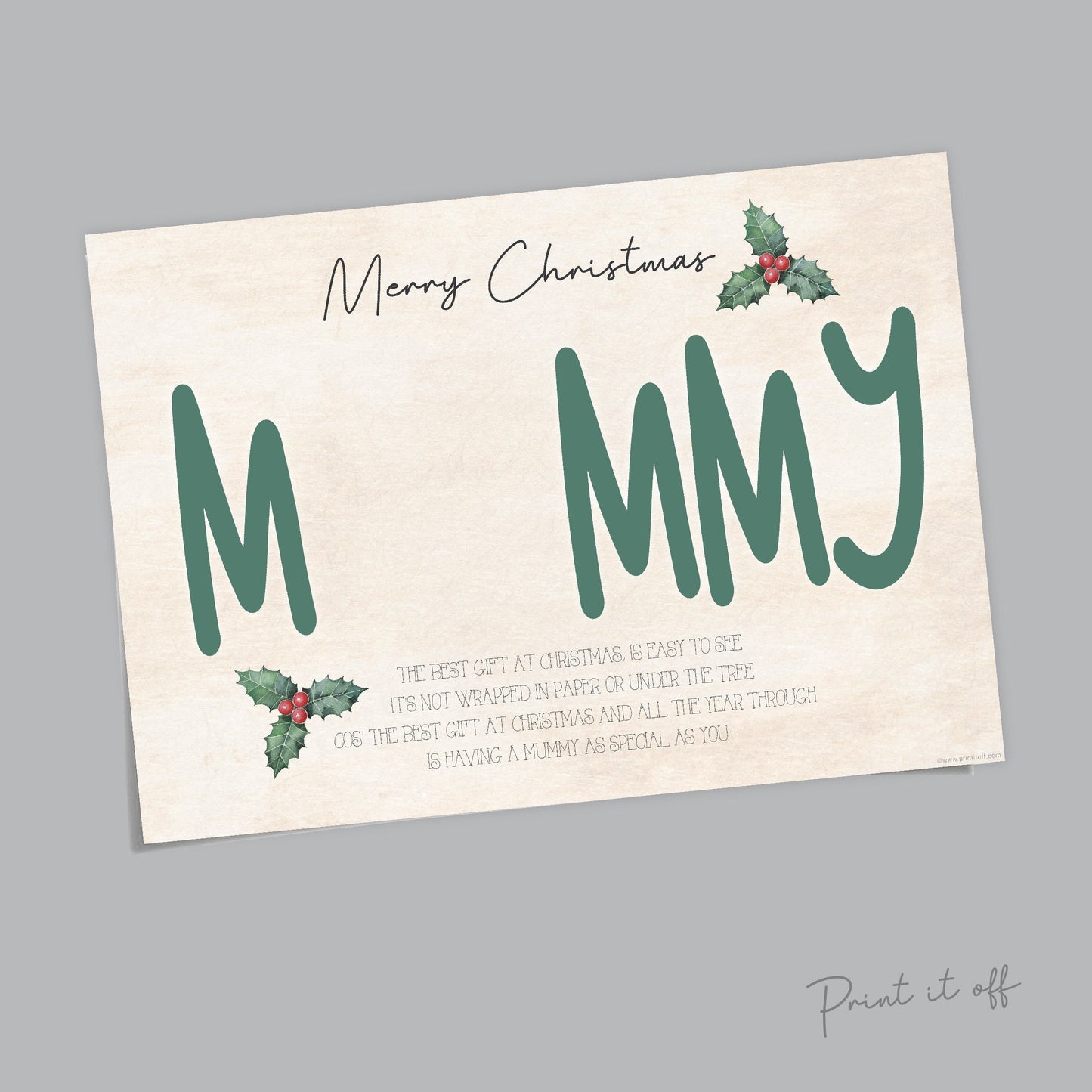 Mummy Mum Handprint Art Card / Christmas Xmas Handprint Craft / Baby Kids Toddler Hands Hand / First Xmas Keepsake Memory Print 0353