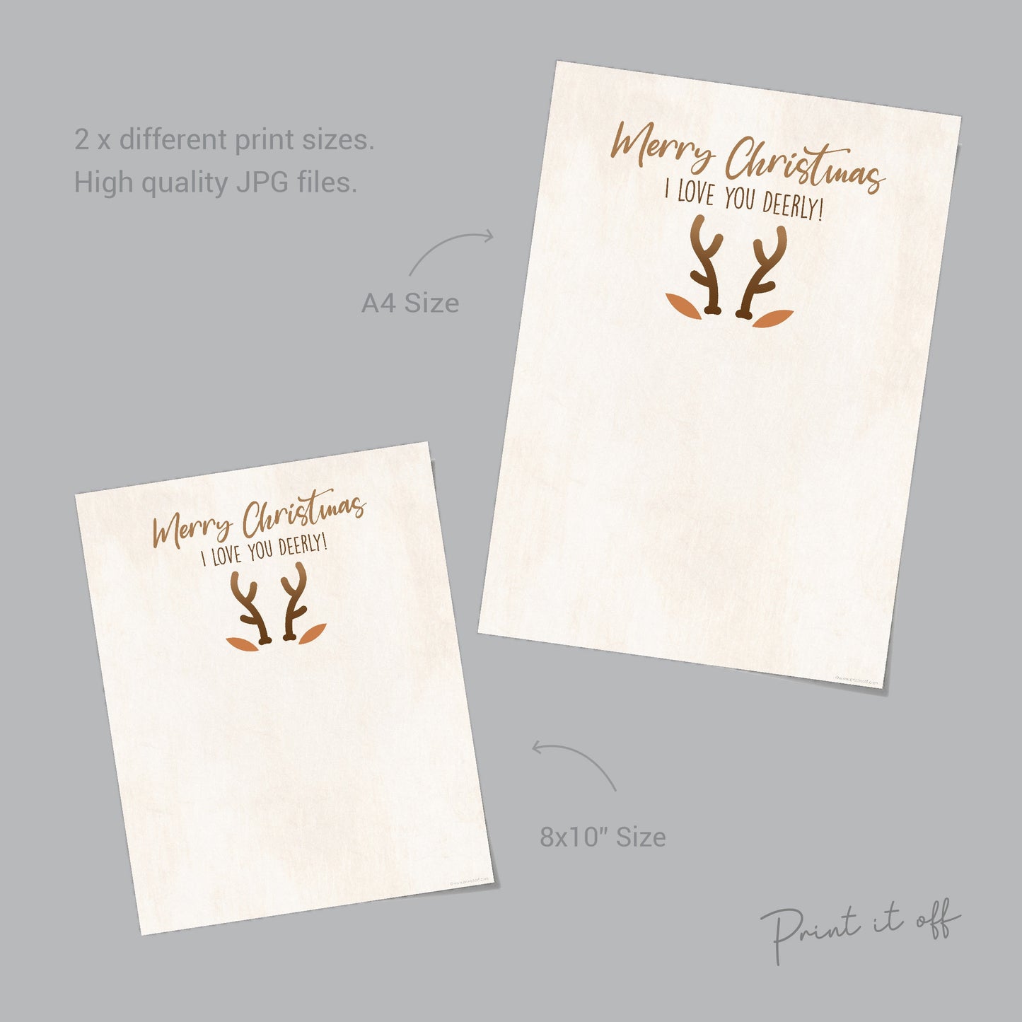 Christmas Footprint Reindeer / Xmas Handprint Footprint Art Craft / Baby Kids Toddler Foot Feet  / Keepsake Print Card PRINT IT OFF 0366