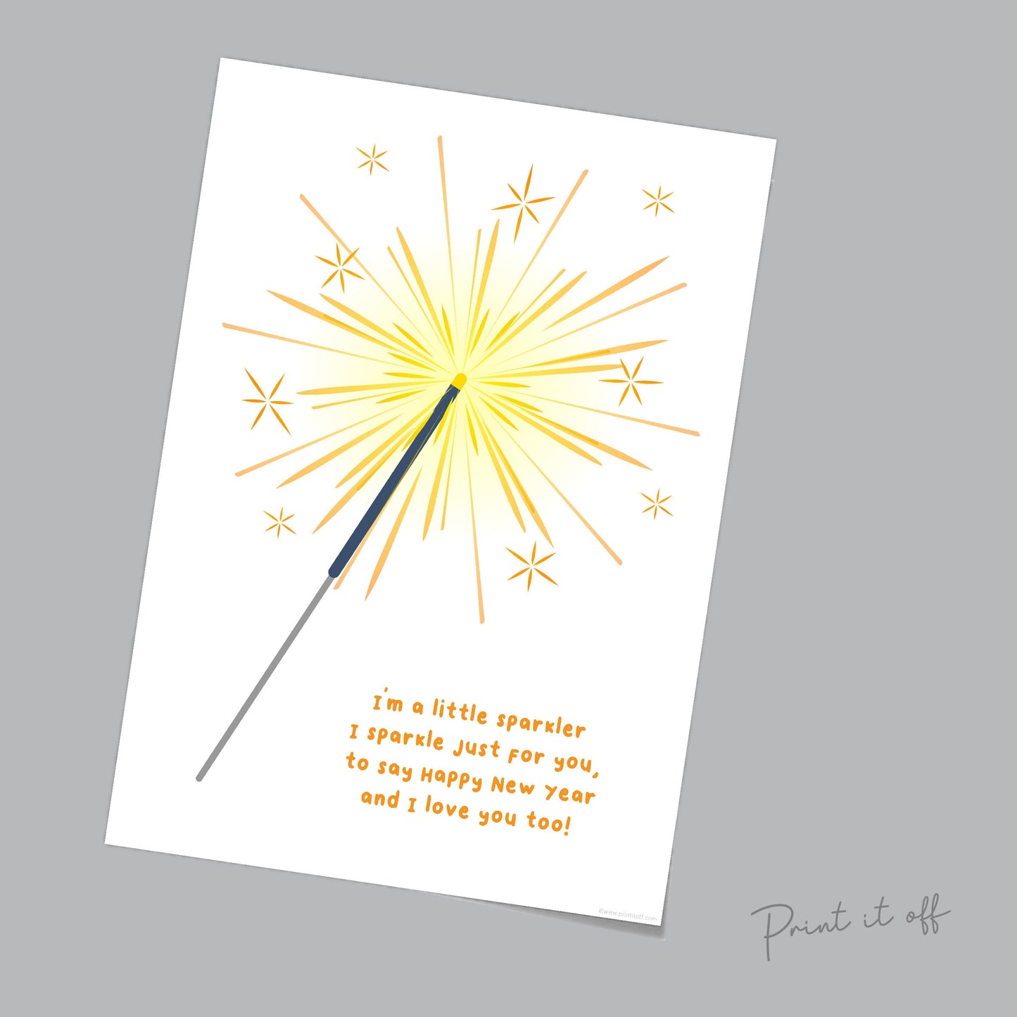 New Years Handprint Art Craft / Sparkler Fireworks / Baby Kids Toddler Hands / Keepsake Print Card Memory / PRINT IT OFF