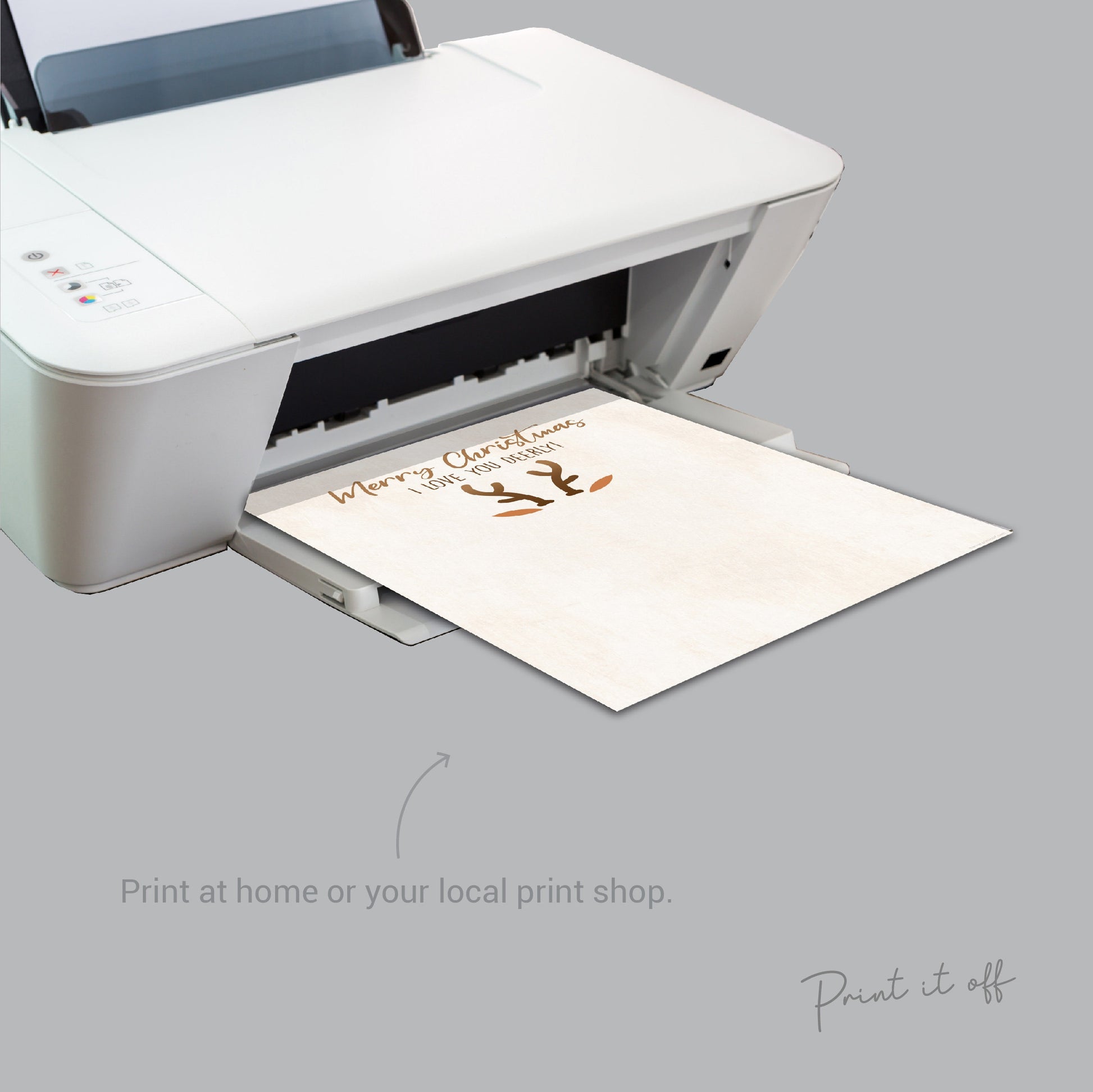 Christmas Footprint Reindeer / Xmas Handprint Footprint Art Craft / Baby Kids Toddler Foot Feet  / Keepsake Print Card PRINT IT OFF 0366