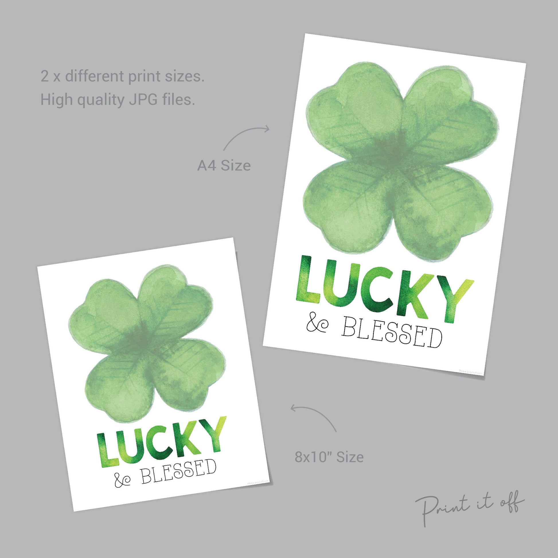 Lucky and Blessed / Handprint Craft / St Patrick's Day Clover / Art Hand Card Activity Sign Decor / Kids Baby Toddler / PRINT IT OFF 0404