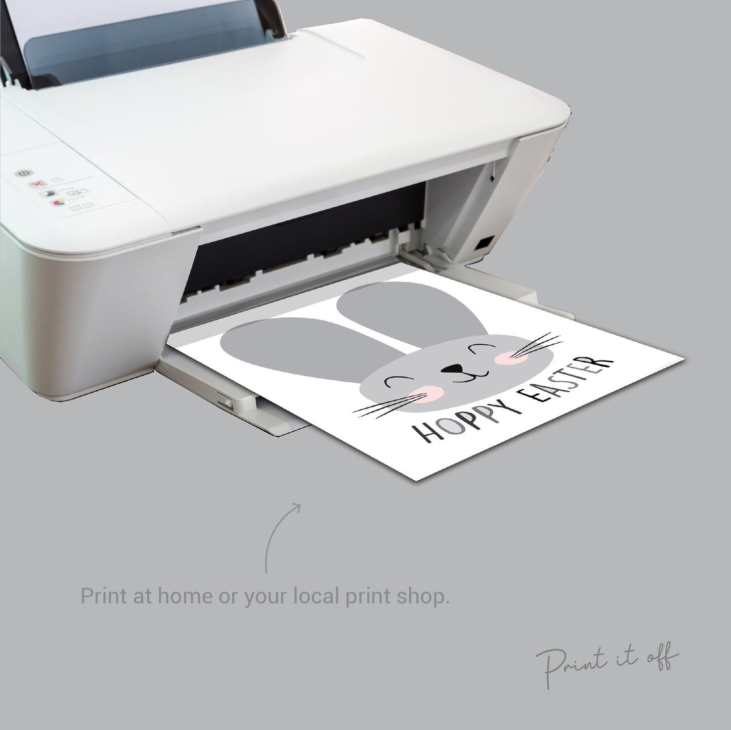 Hoppy Easter / Footprint Handprint Art Craft / Cute Bunny Feet / Happy Easter / Kids Baby Toddler / Keepsake Gift Card / PRINT IT OFF 0411