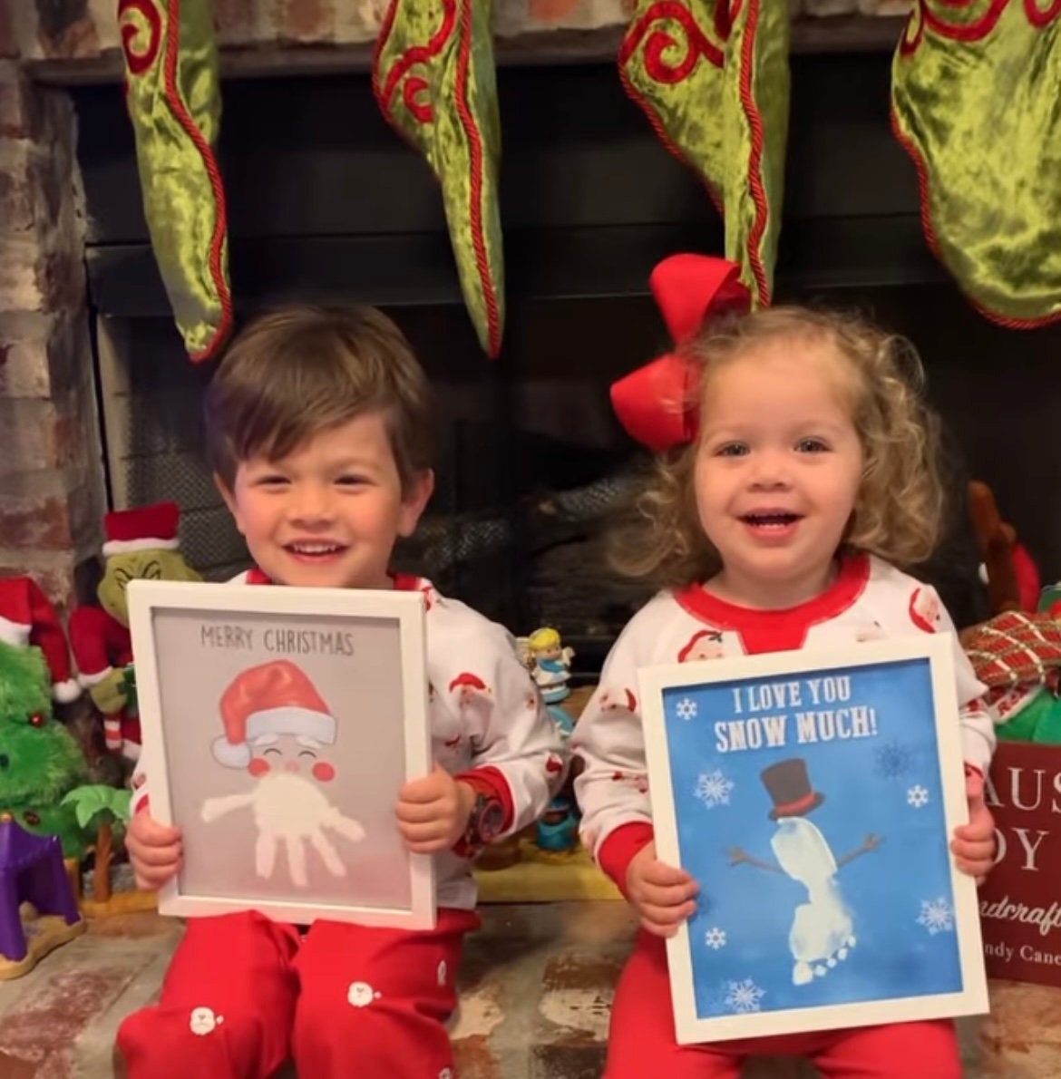 Santa Handprint / Merry Christmas  First Xmas / Kids Baby Toddler / Father Christmas Beard / Print Gift Card Craft Art Keepsake 0097