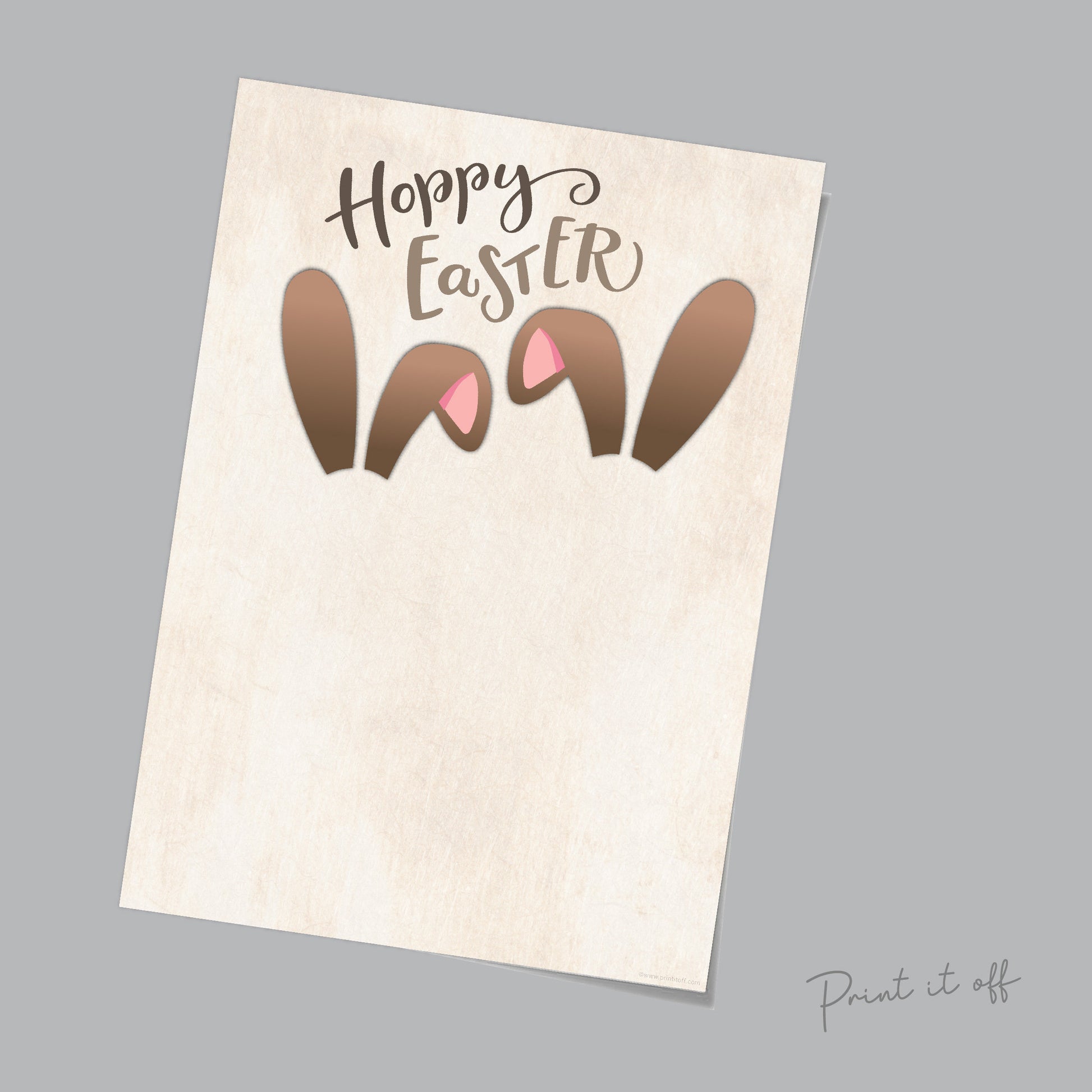 Hoppy Easter 2 x Bunny Brown / Footprint  Art / Siblings Foot Feet / Kids Baby Toddler / Activity Craft Gift Diy Card / PRINT IT OFF 0416