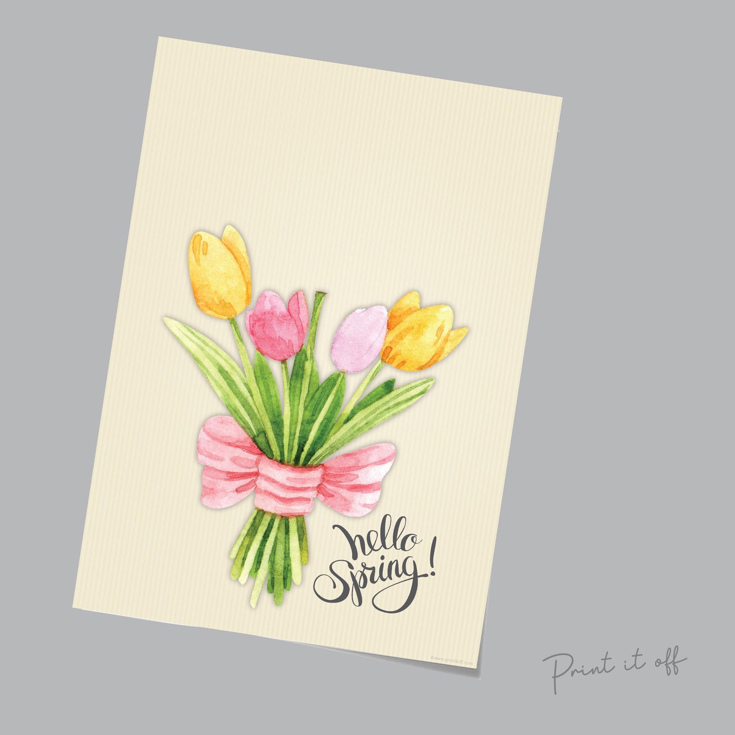 Hello Spring Flower Easter / Handprint Hand Art Craft / Kids Baby Toddler / Activity Keepsake Gift Card Decor / PRINT IT OFF