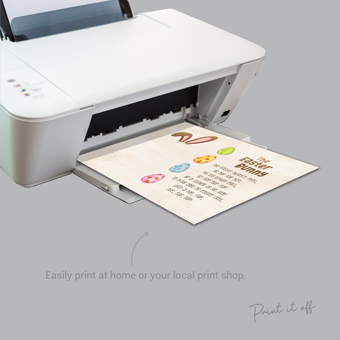 The Easter Bunny /  Footprint Foot Art Craft / Happy Easter Poem / Kids Baby Toddler / Activity Keepsake DIY Card / Print it off 0444