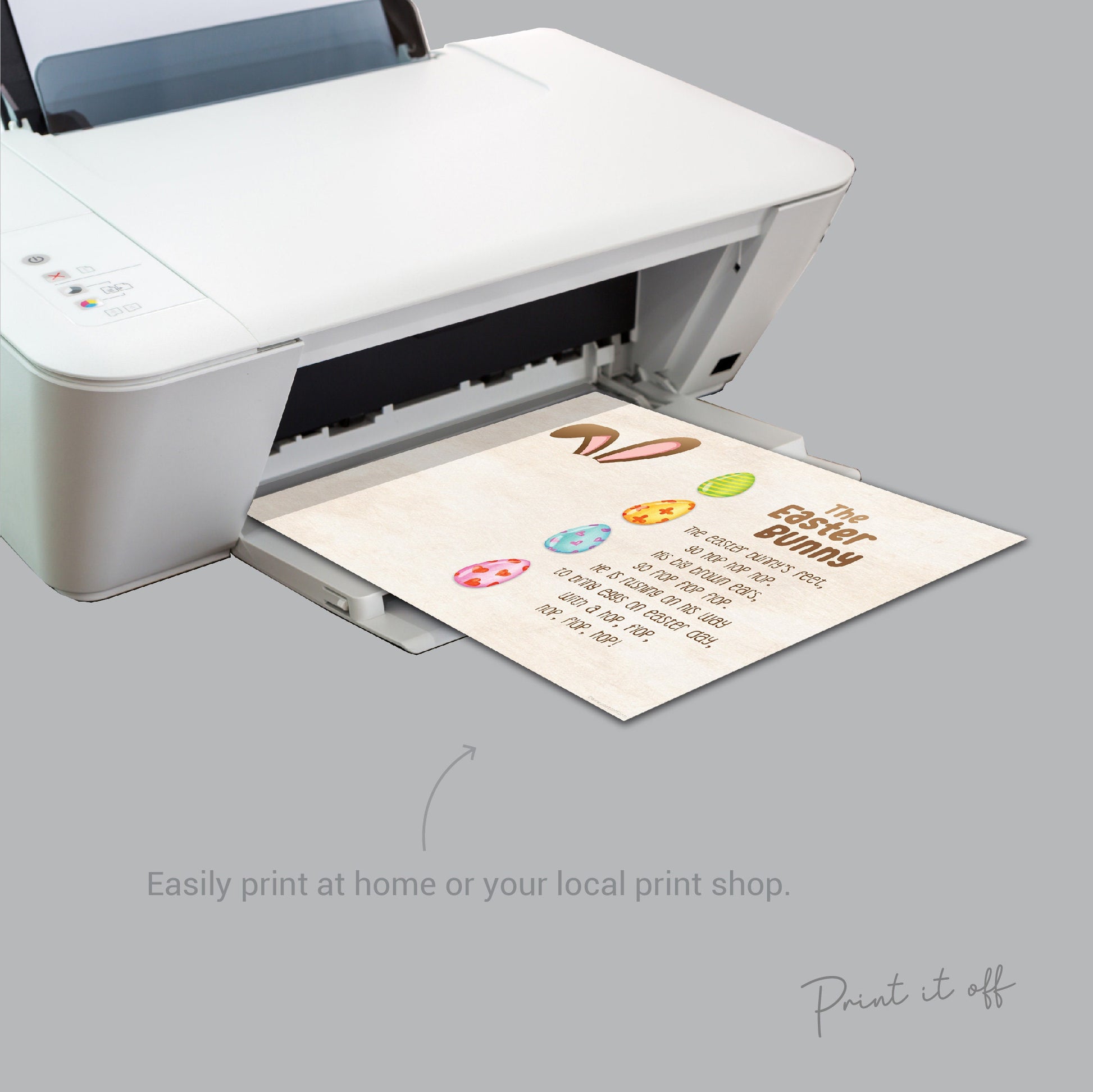 The Easter Bunny /  Footprint Foot Art Craft / Happy Easter Poem / Kids Baby Toddler / Activity Keepsake DIY Card / Print it off 0444