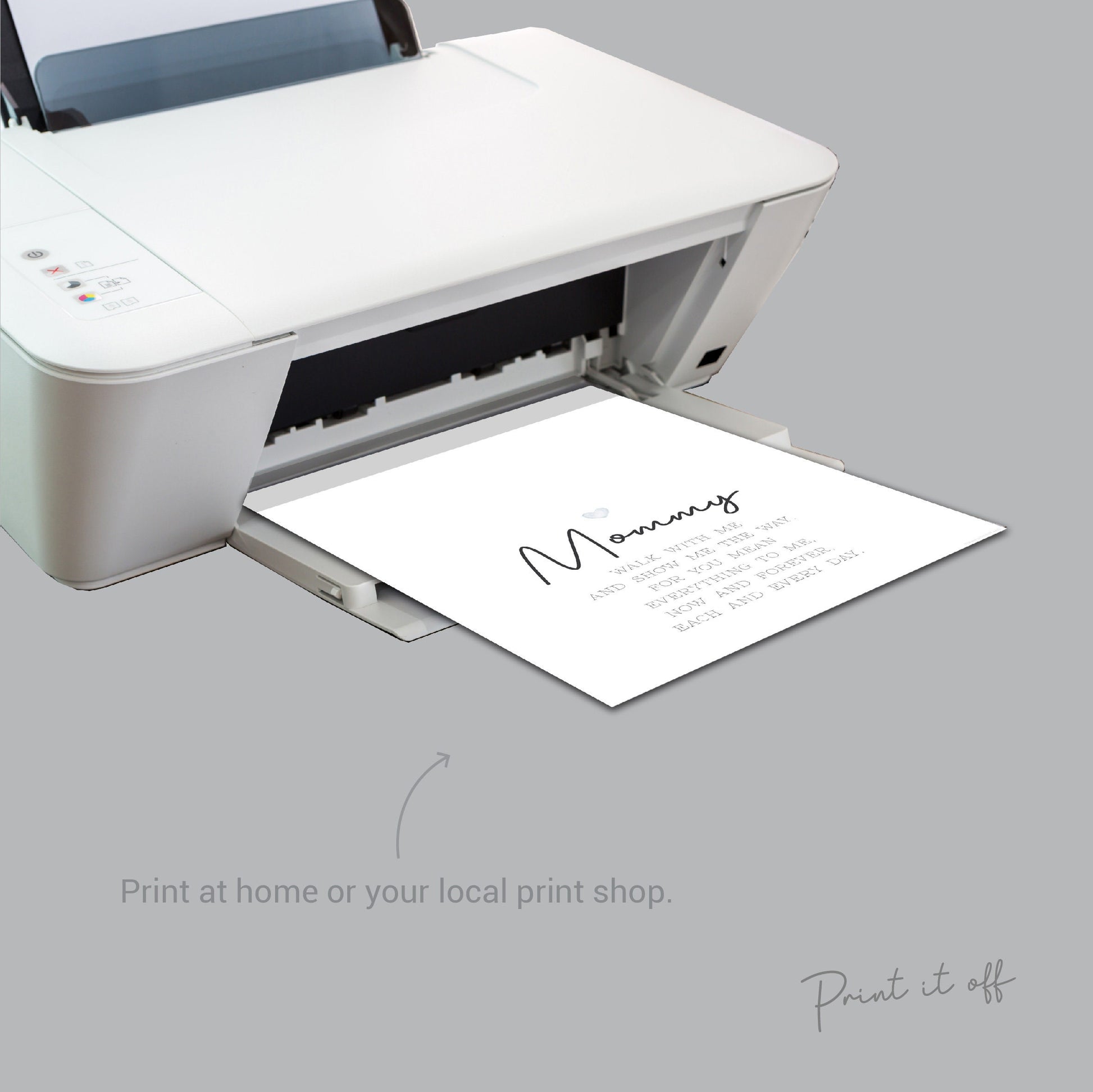 Mommy Footprint Poem / Foot Feet Art Craft Mom Mother's Day Birthday / Kids Baby Toddler / Activity Keepsake Gift Card / PRINT IT OFF 0455