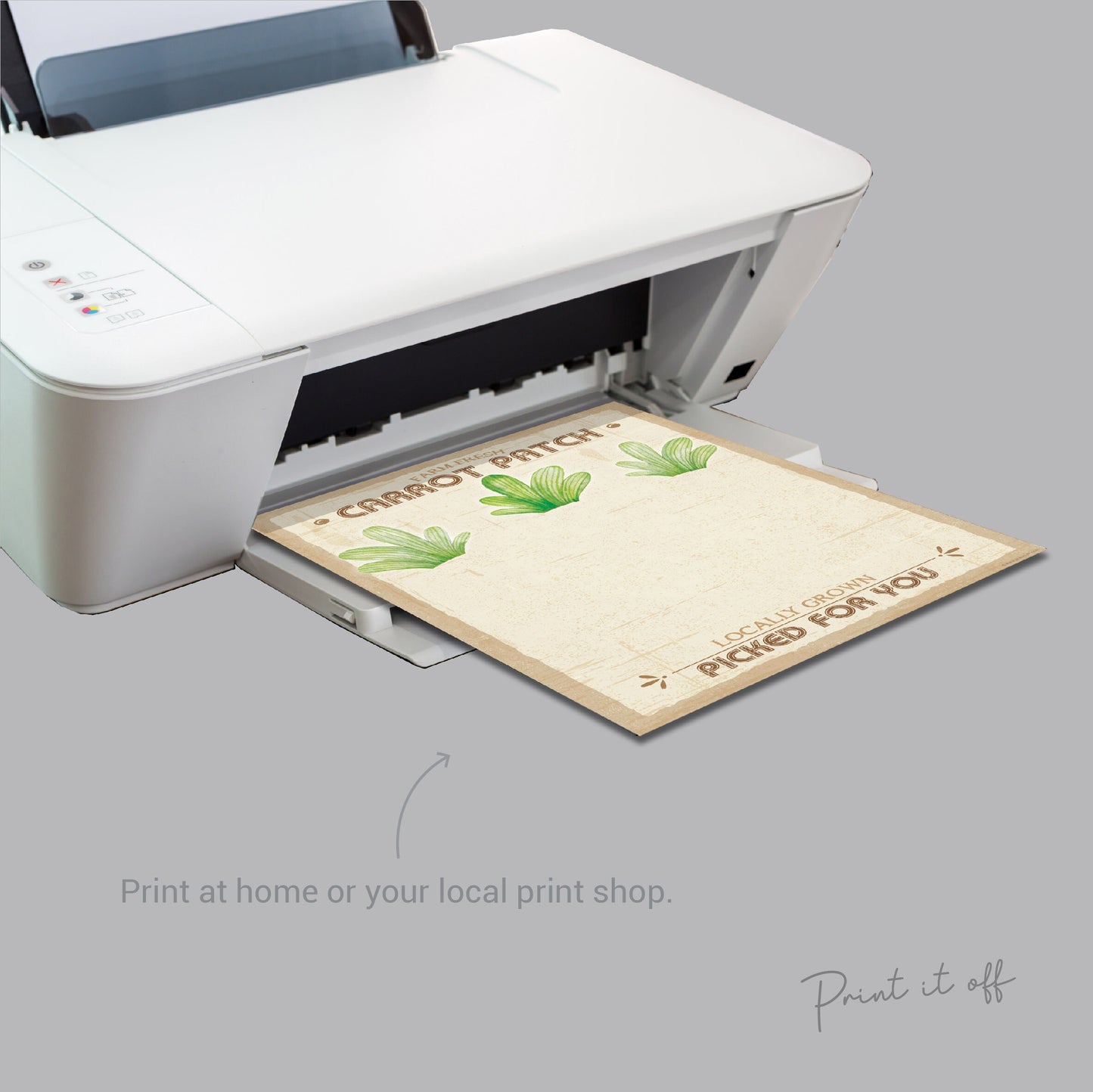 Farm Sign Carrot Patch Easter / Footprint Feet Art Craft / Kids Baby Toddler / Activity Keepsake Gift Card Decor Sign / PRINT IT OFF 0465