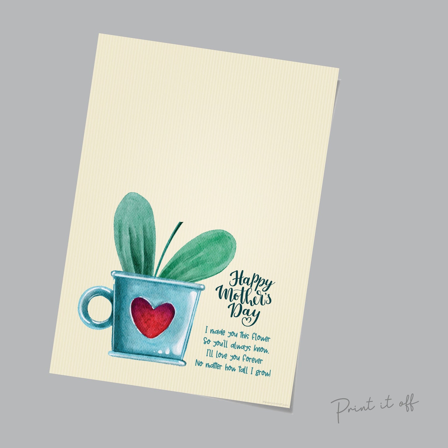 Mother's Day Flower / Handprint Hand Art Craft Mom Mum / Kids Baby Toddler / Activity Keepsake Greeting Gift Card / PRINT IT OFF
