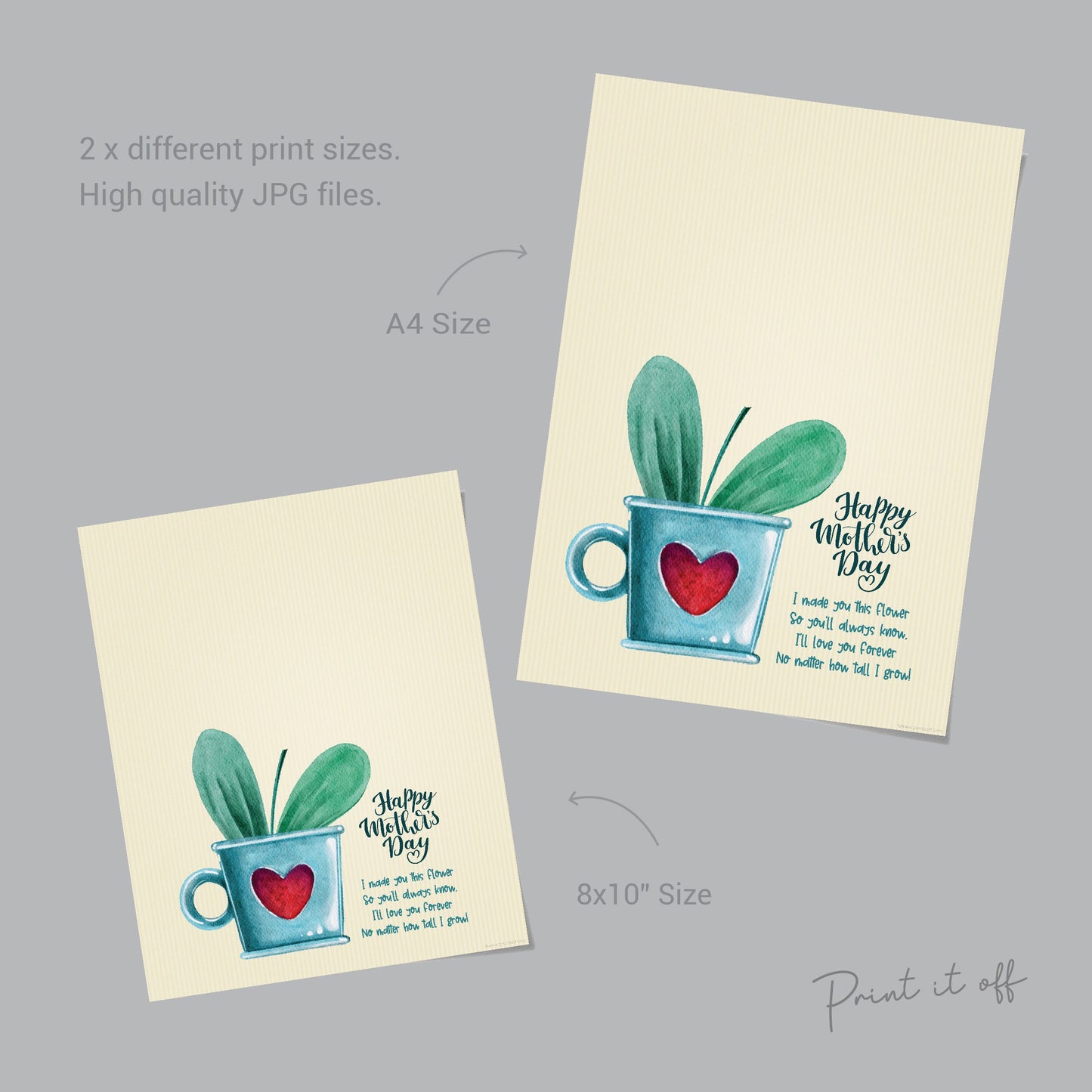 Mother's Day Flower / Handprint Hand Art Craft Mom Mum / Kids Baby Toddler / Activity Keepsake Greeting Gift Card / PRINT IT OFF
