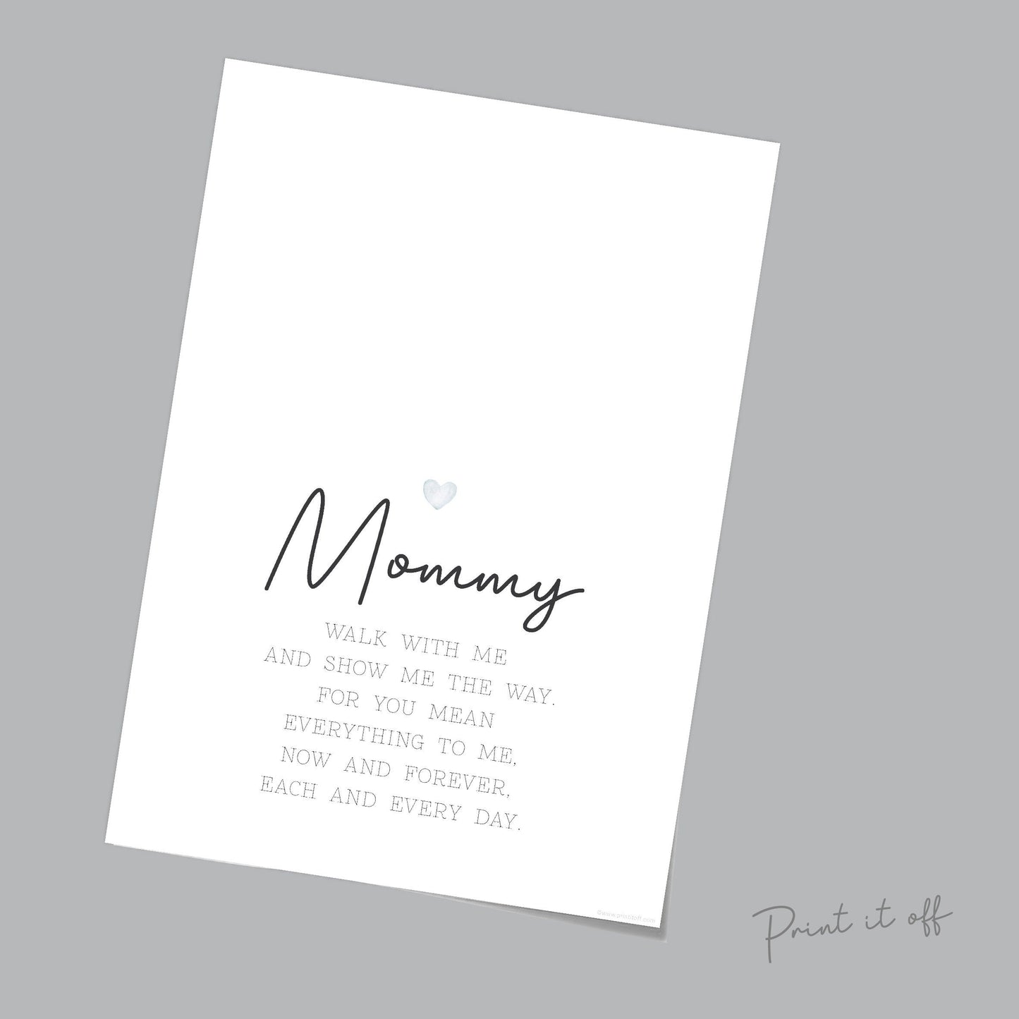 Mommy Footprint Poem / Foot Feet Art Craft Mom Mother's Day Birthday / Kids Baby Toddler / Activity Keepsake Gift Card / PRINT IT OFF 0455