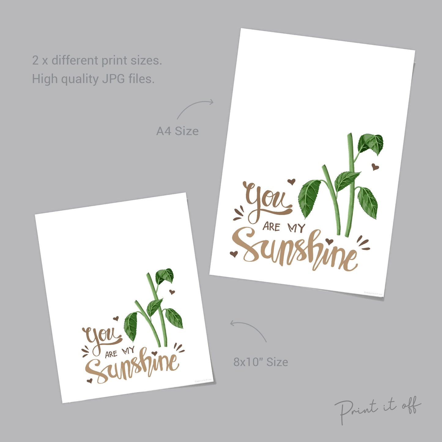 You Are My Sunshine Handprint Craft Art / Sun Flower 2 Hands / Baby Toddler Child / Decor Nursery Activity Gift Diy Card / PRINT IT OFF 0461