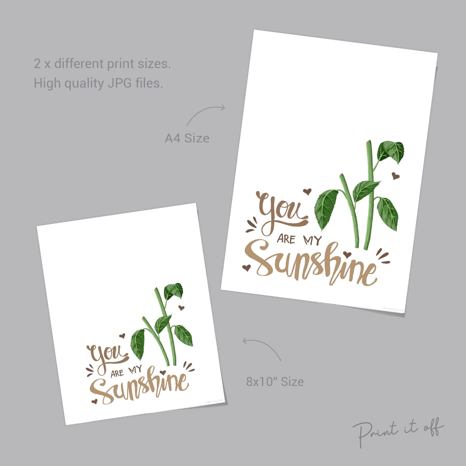 You Are My Sunshine Handprint Craft Art / Sun Flower 2 Hands / Baby Toddler Child / Decor Nursery Activity Gift Diy Card / PRINT IT OFF 0461