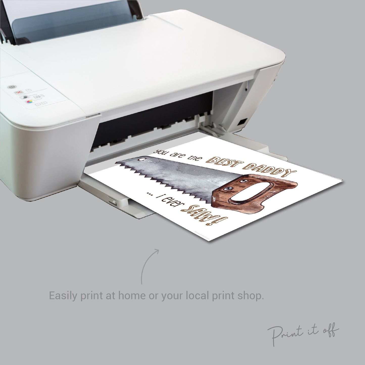 Best Daddy I Ever Saw / Footprint Art Craft / Dad Father's Day Birthday / Kids Baby Toddler / Keepsake Gift Card Sign / PRINT IT OFF 0490