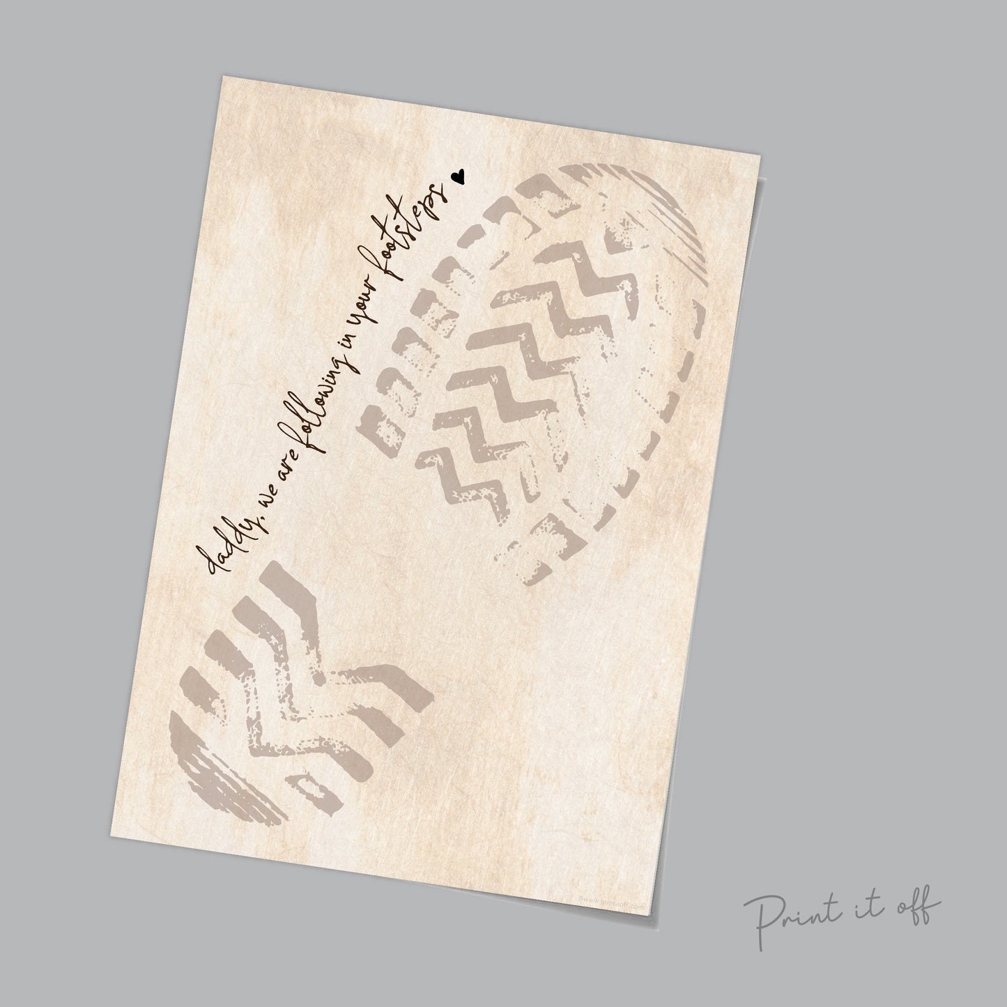 Daddy, We Are Following In Your Footsteps Footprints / Art Craft Dad Father's Day Birthday / Kids Baby Gift Card / PRINT IT OFF 0486