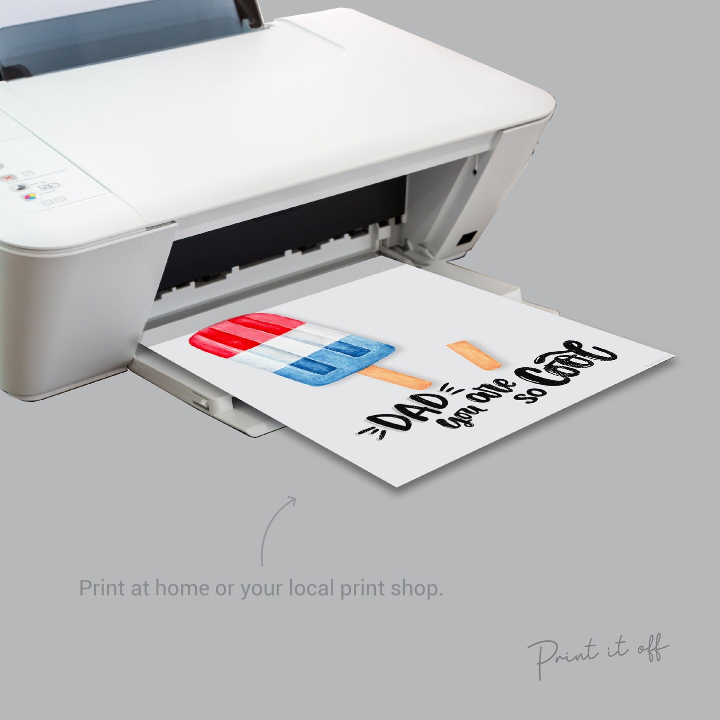 Cool Dad Daddy / Footprint Handprint Art Craft Ice Cream Block / Father's Day / Kids Baby Toddler Keepsake DIY Card / Print it off 0512