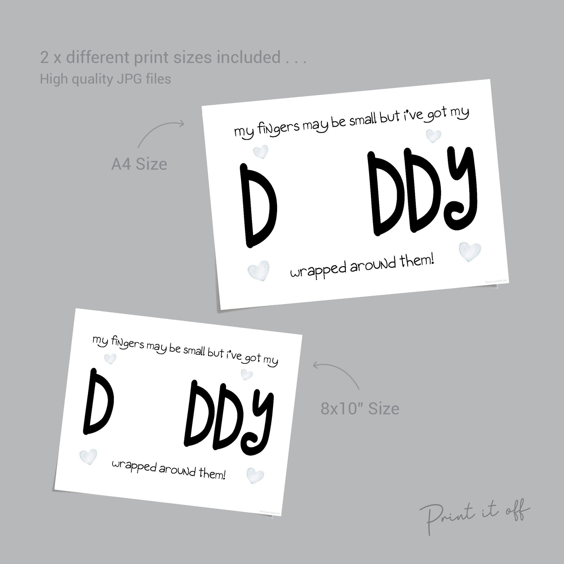 Handprint Art Craft / Daddy Dad / Small Fingers Wrapped Around / Father's Day Birthday / Baby Toddler / DIY Card Memory / Print it off 0488