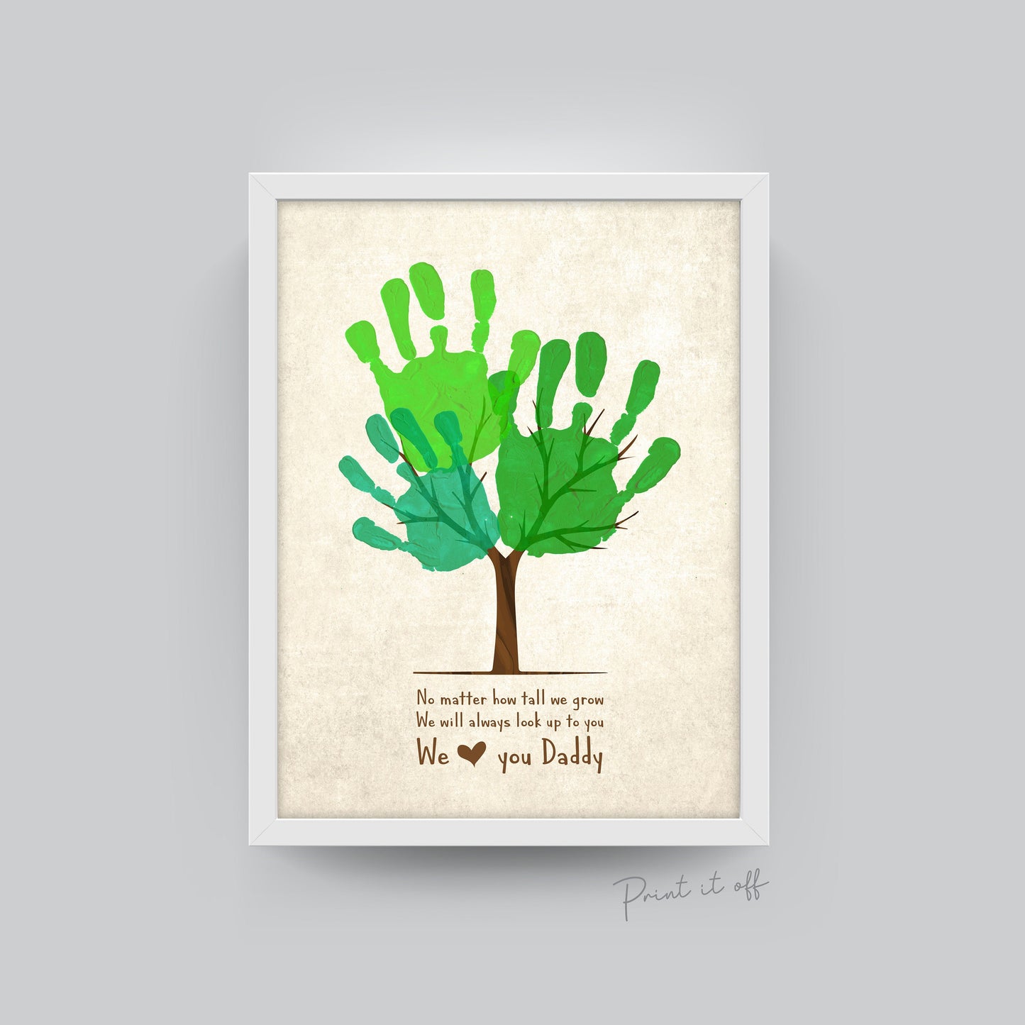 We Love You Daddy Tree / Handprint Footprint Art Craft / Fathers Day Dad / Kids Baby Toddler Keepsake / Card Gift DIY / Print It Off 0004