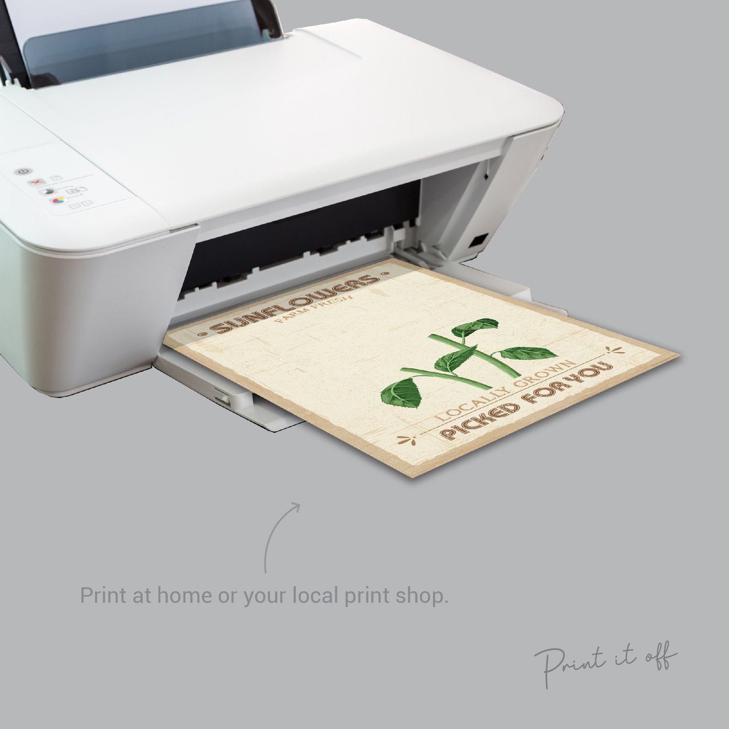 Farm Sign Sunflowers / Handprint Footprint Hand Art Craft / Kids Baby Toddler / Flower Keepsake Gift Card Decor Sign / PRINT IT OFF 0508