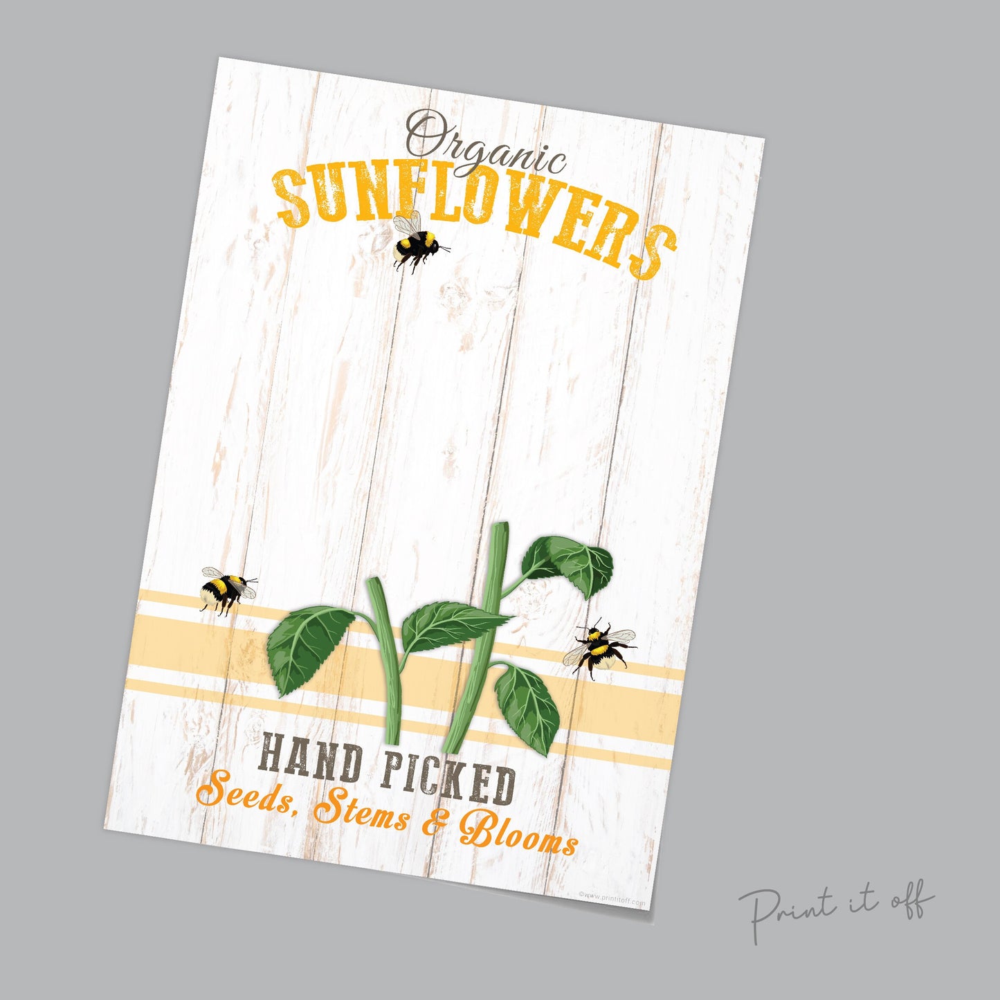 Farm Sign Sunflowers Flower / Handprint Hand Art Craft / Kids Baby Toddler / Activity Keepsake Gift Card Decor Sign / PRINT IT OFF 0541