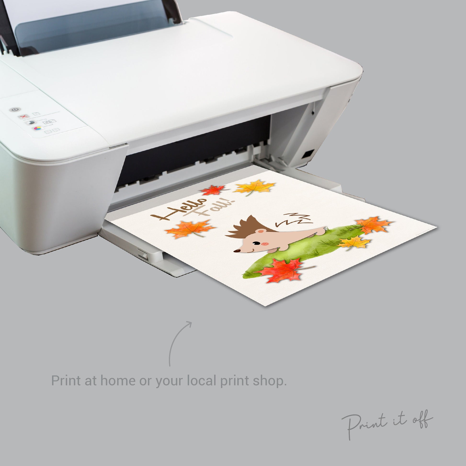 Hello Fall Hedgehog Handprint Hand Art Craft / First Fall Autumn Hedgehog / Kids Toddler Baby Card Memory Keepsake DIY / Print It Off  0563