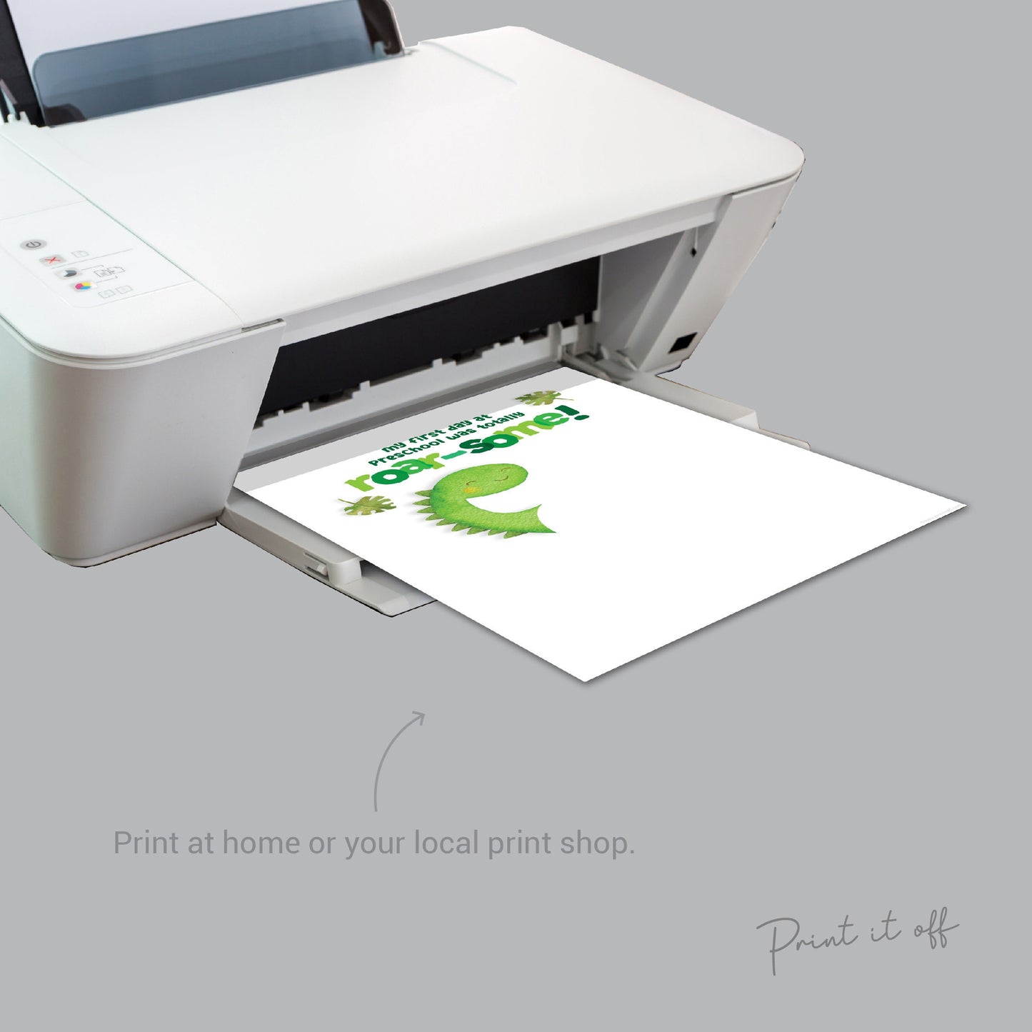 PreSchool Handprint Art Dino Dinosaur Hand / First Day Starting School Pre-School / Child Kids Teacher / Craft DIY Print It Off Memory 0555