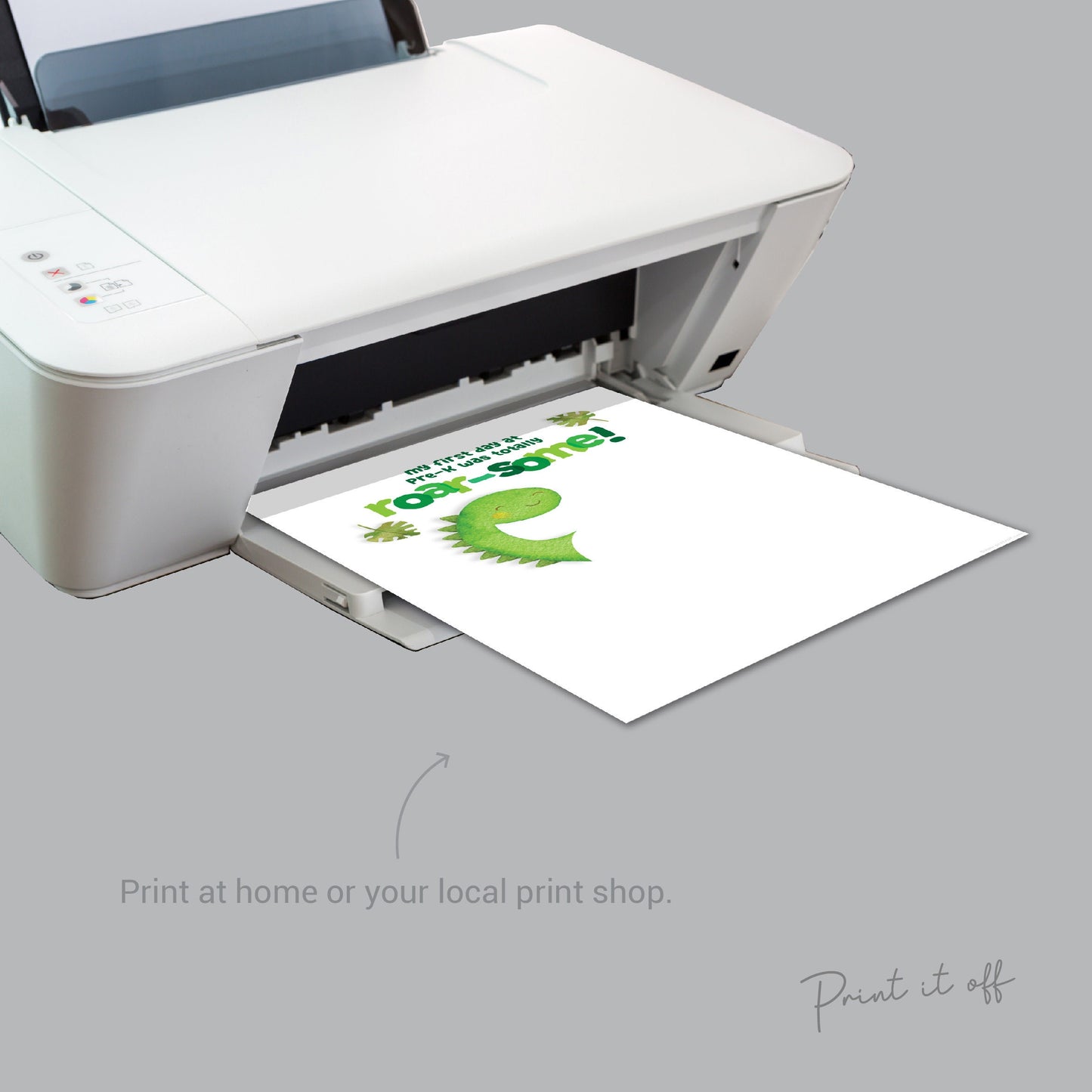 Pre-K Dino Dinosaur Handprint Hand Art / First Day Starting School PreK Pre-Kindy / Child Kids Teacher / Print Craft DIY Print It Off 0556