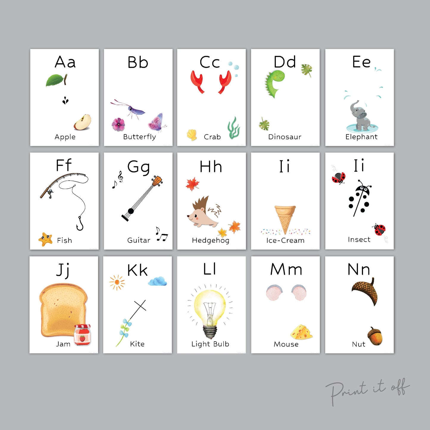A-Z ABC Alphabet Handprint Craft Art Phonic Book / Baby Toddler Child / Letters Teacher Classroom Nursery Activity Card / Print It Off 0575