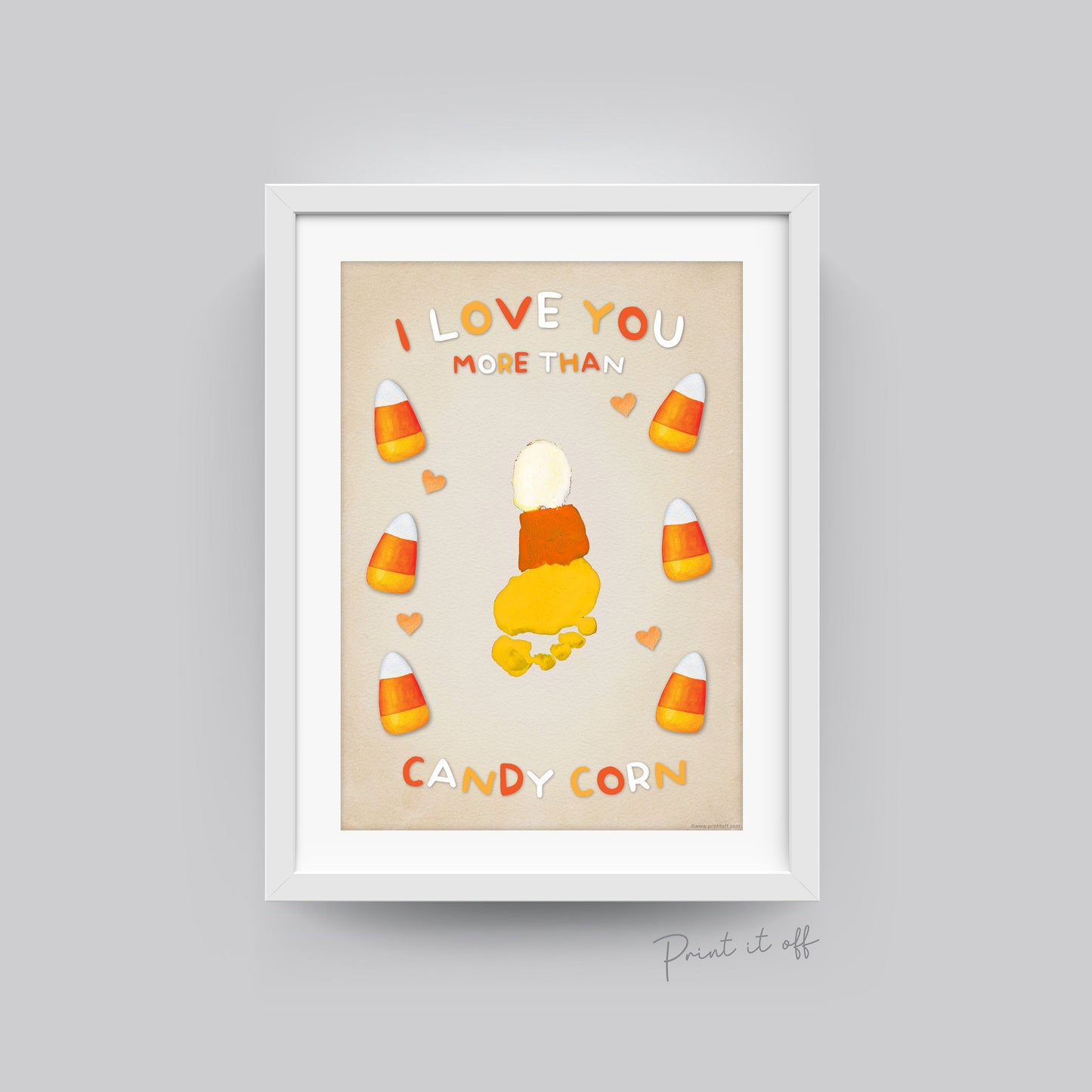 Candy Corn Halloween Footprint First 1st Baby Halloween Feet Art Craft Handprint Card Memory DIY Activity Gift Keepsake / Print It Off 0608