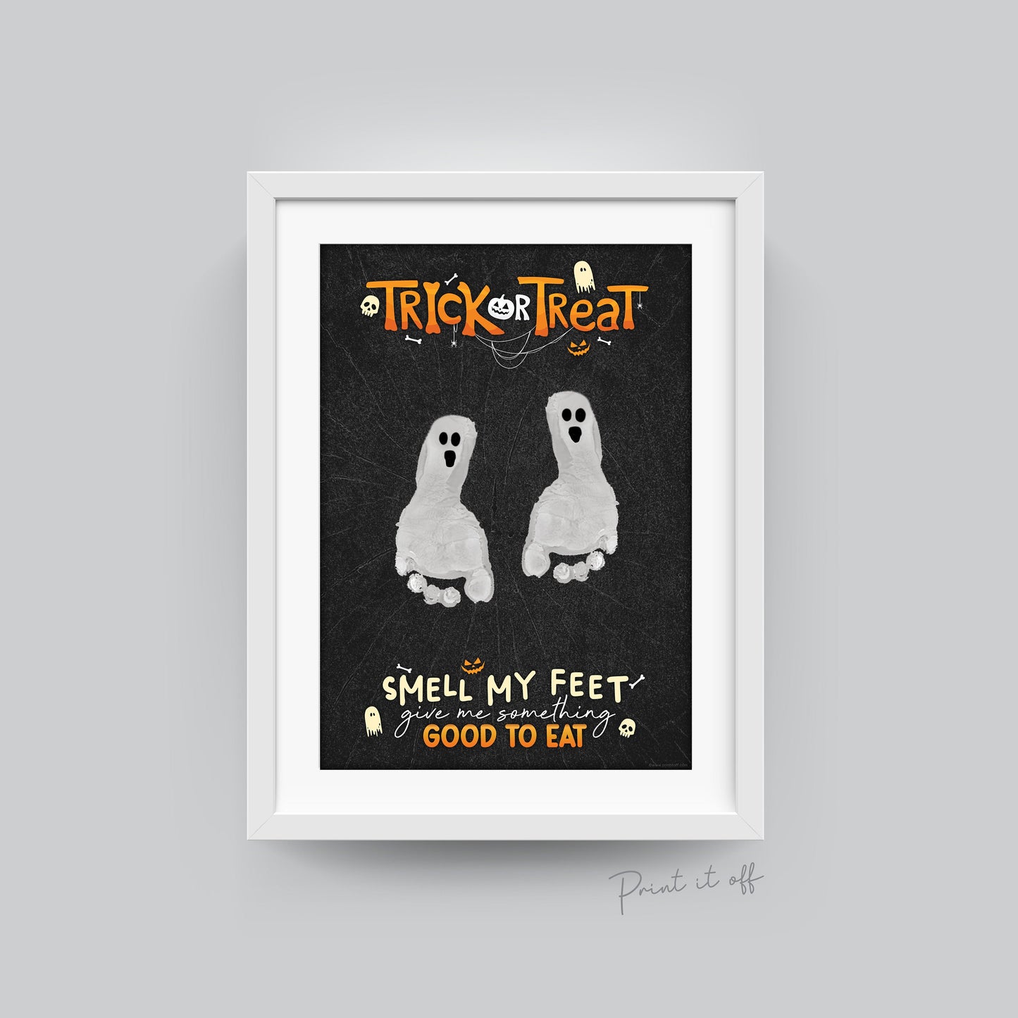 Halloween Footprint Handprint Art Craft / Kids Toddler Baby Card DIY Memory Activity Decoration Keepsake Printable / Print It Off