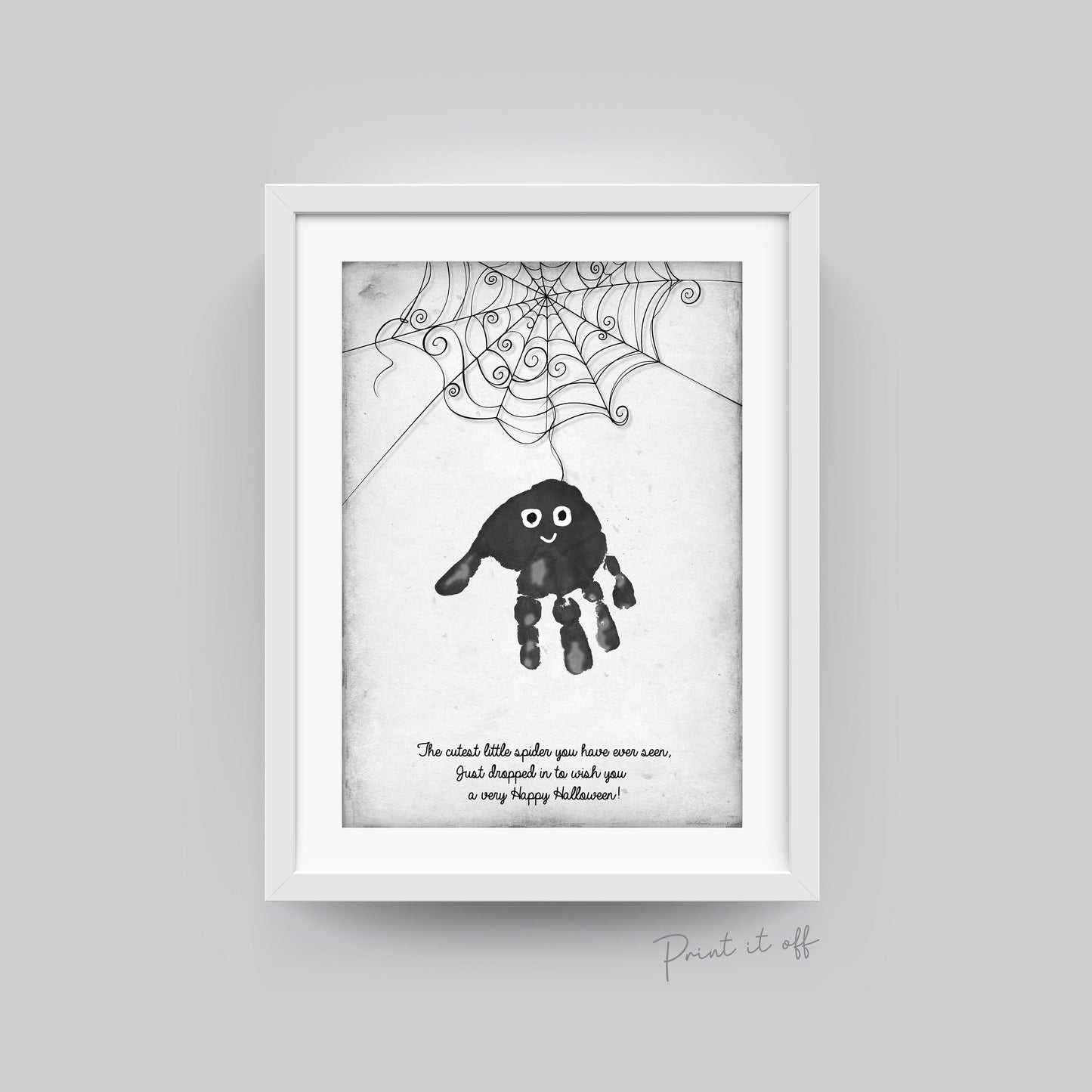 Halloween Spider Hand Handprint Footprint Art Craft / Kids Toddler Baby Card Gift Memory Activity Decoration Keepsake / Print It Off