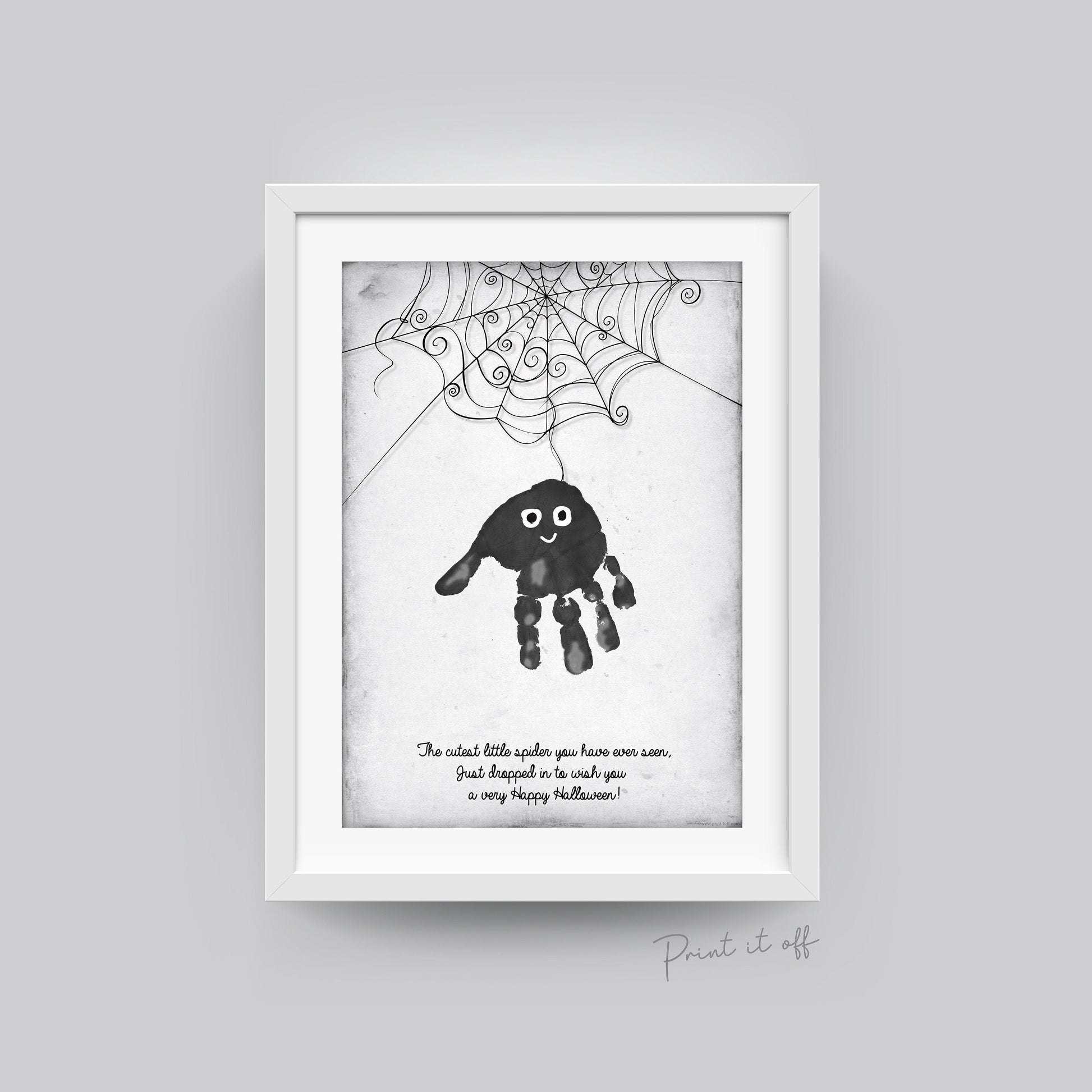 Halloween Spider Hand Handprint Footprint Art Craft / Kids Toddler Baby Card Gift Memory Activity Decoration Keepsake / Print It Off