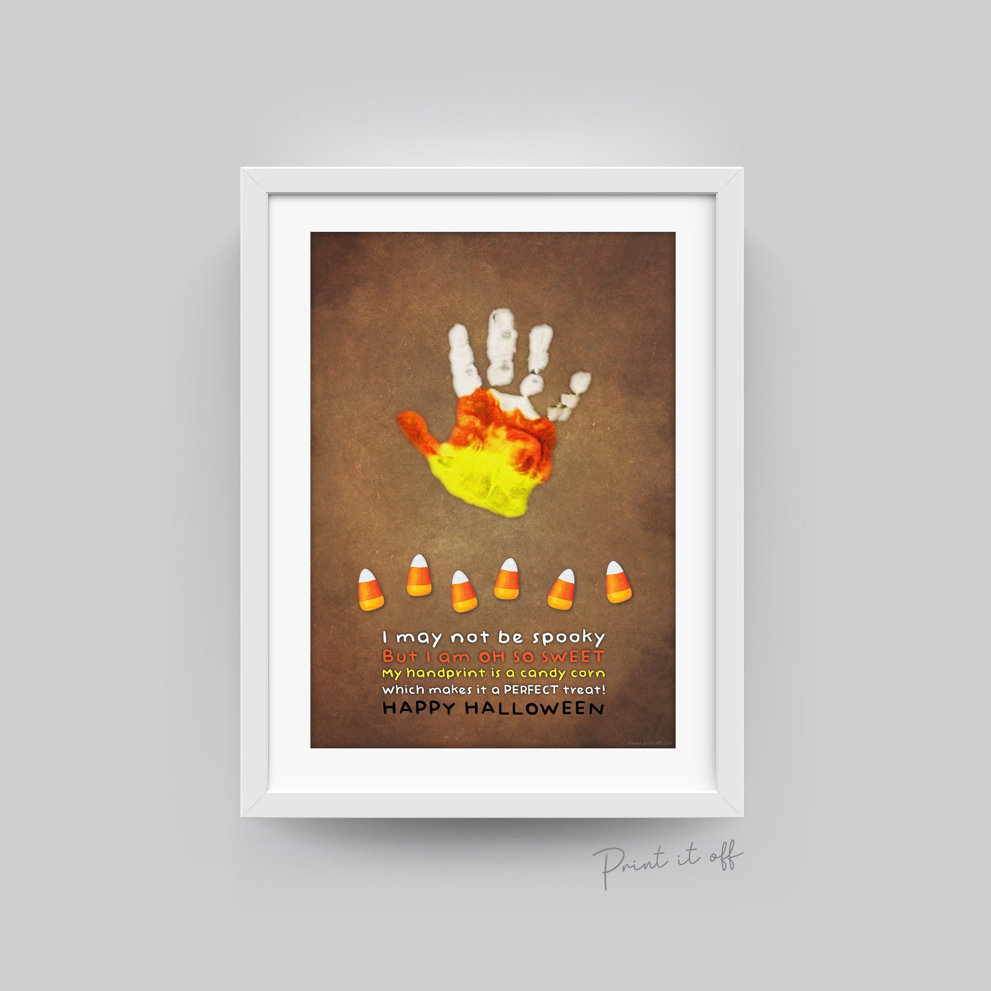 Halloween Footprint Handprint Art Craft / Kids Toddler Baby Card DIY Memory Activity Decoration Keepsake Printable / Print It Off