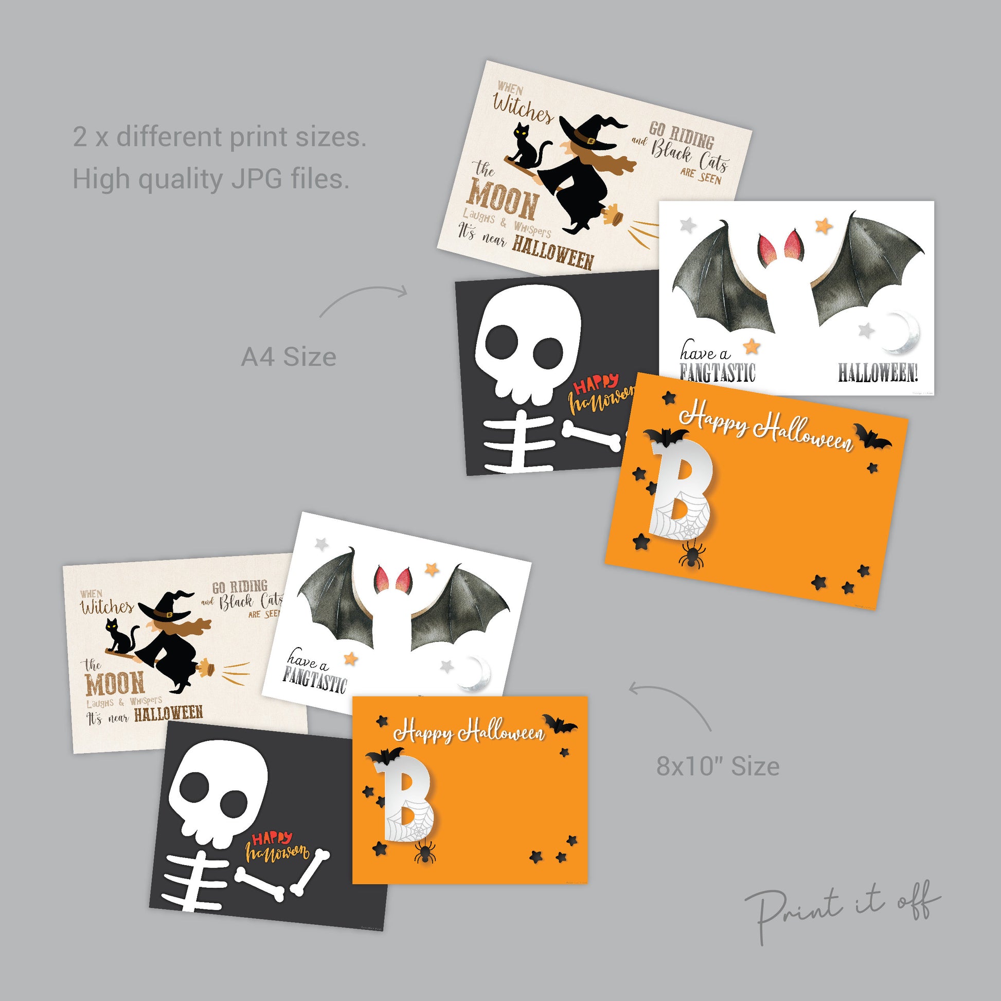 Halloween Footprint Handprint Art Craft / Kids Toddler Baby Card DIY Memory Activity Decoration Keepsake Printable / Print It Off 0621