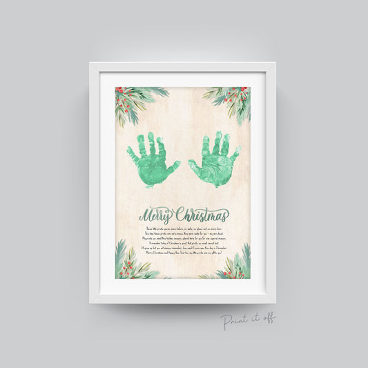 Christmas Handprint Poem / Merry First Xmas Art Craft / Baby Kids Toddler Hands / Keepsake Memory Homemade Gift DIY Card / Print it off 0361