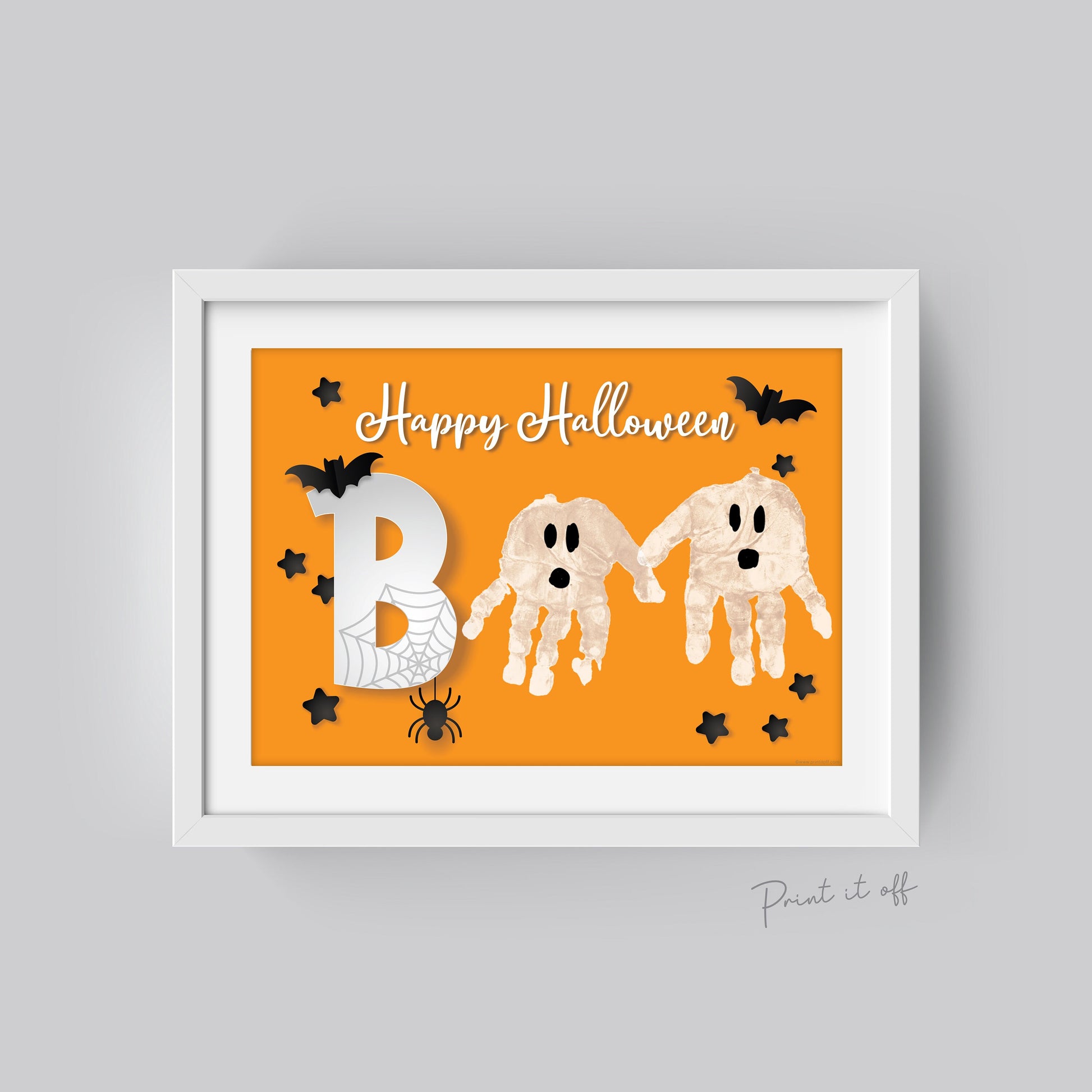 Halloween Footprint Handprint Art Craft / Kids Toddler Baby Card DIY Memory Activity Decoration Keepsake Printable / Print It Off 0621