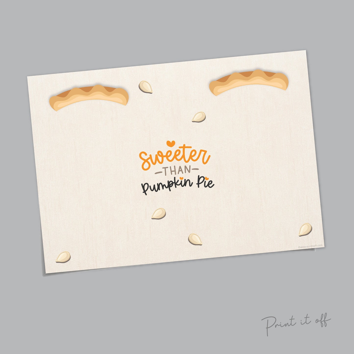 Sweeter than Pumpkin Pie / Footprint Art Craft / Thanksgiving Fall Autumn Decor / Kids Toddler Baby Card Memory Keepsake / Print It Off
