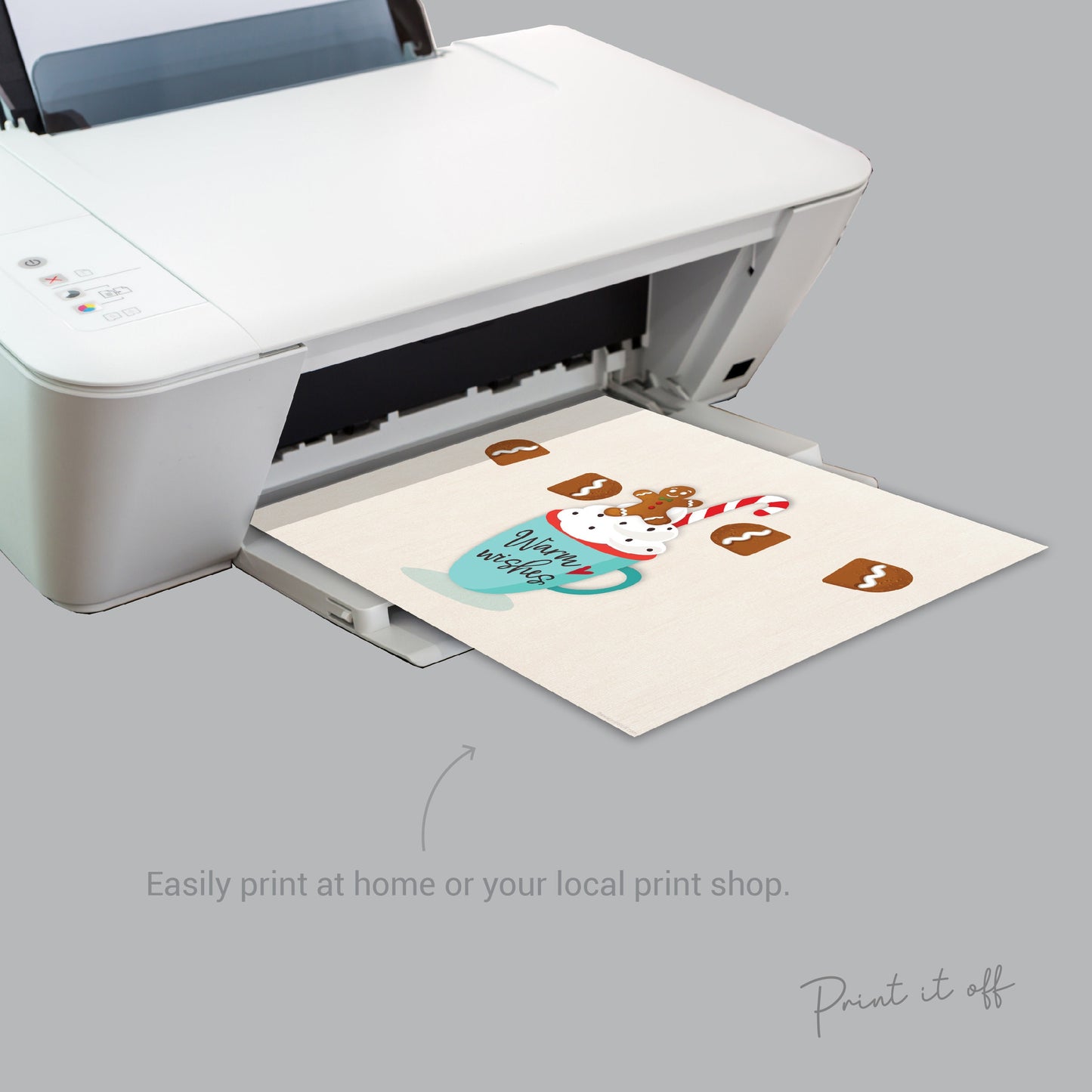 Warm Wishes Gingerbread Footprint Art Craft / First Christmas Xmas Baby Kids DIY Foot Card Sign Gift / Print It Off 0665