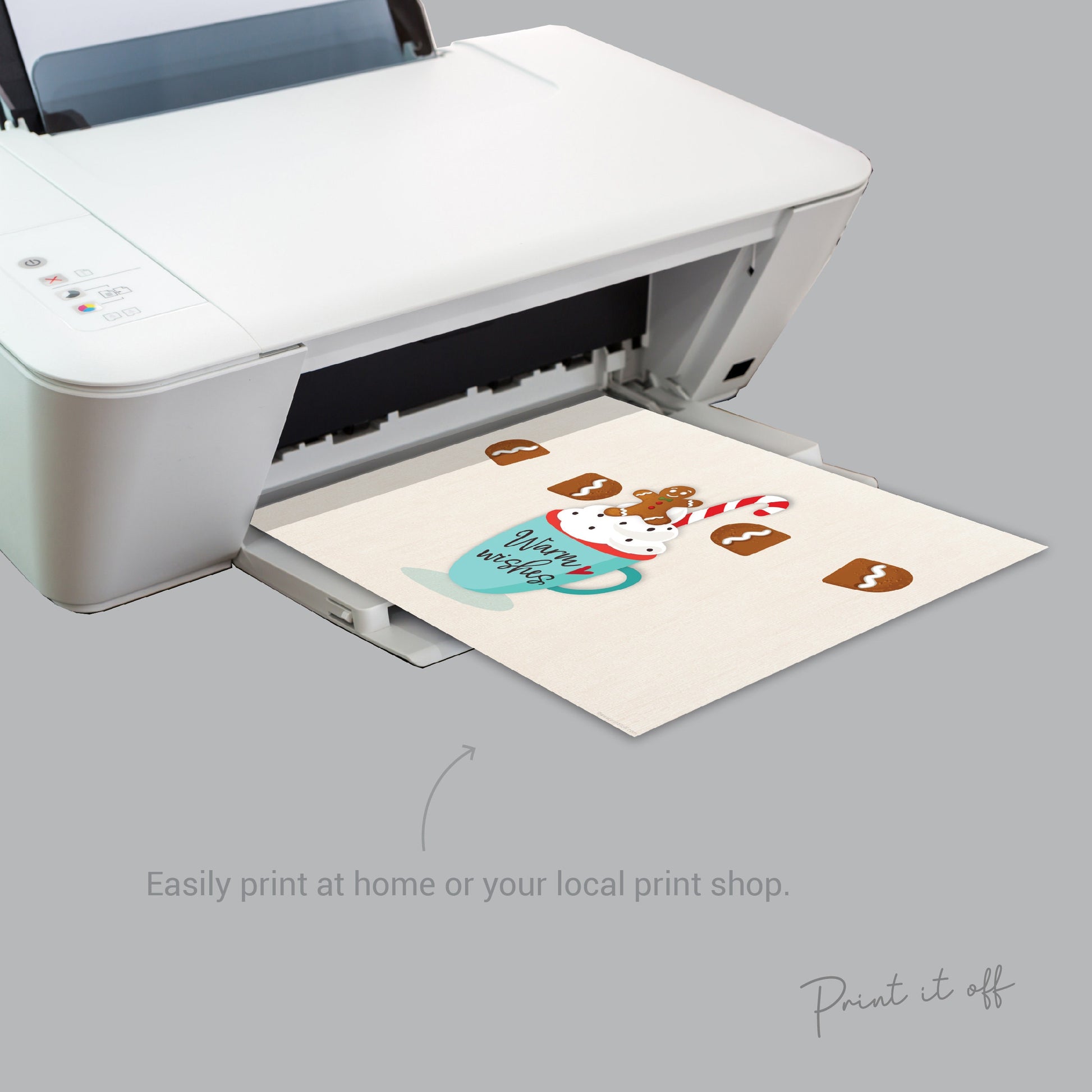 Warm Wishes Gingerbread Footprint Art Craft / First Christmas Xmas Baby Kids DIY Foot Card Sign Gift / Print It Off 0665