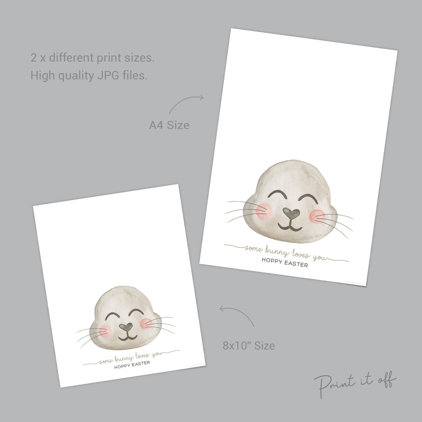 easter bunny footprint art craft for baby's children - some bunny loves you Hoppy Easter - Download & print