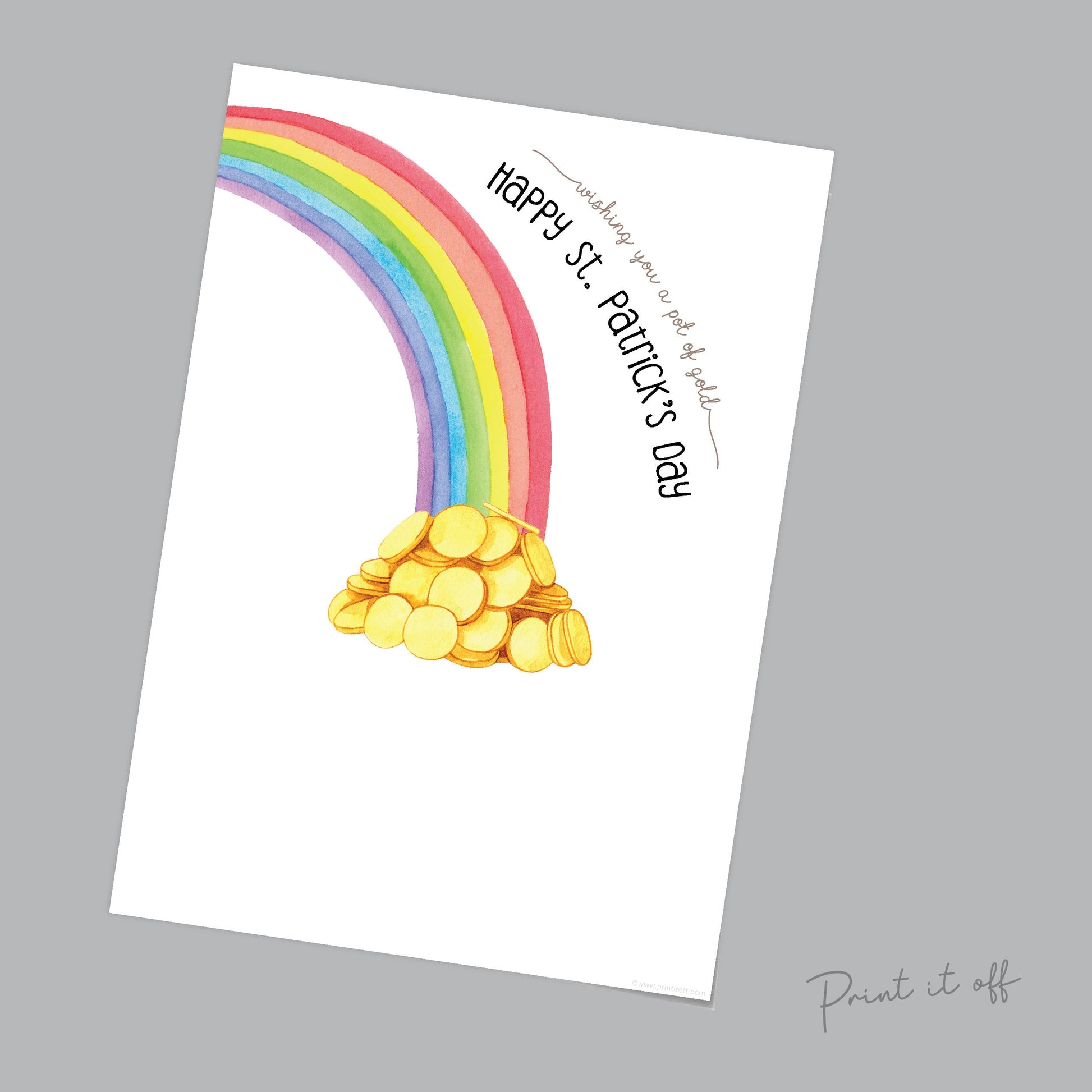 Pot of Gold Rainbow St Patrick's Day Footprint Craft Art / DIY Card Baby Kids Handprint Hand Foot Printable / Print it Off