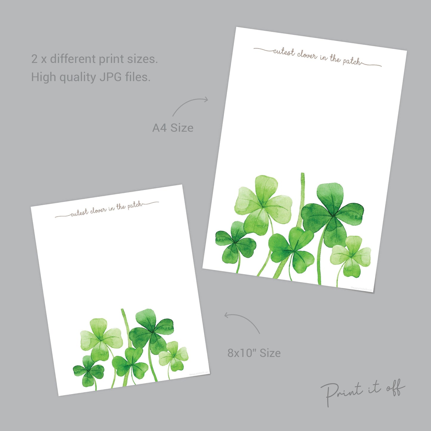 Clover Shamrock Handprint St Patrick's Day Craft Art / Cutest in the Patch / DIY Card Baby Kids Hand Printable / Print it Off 0693