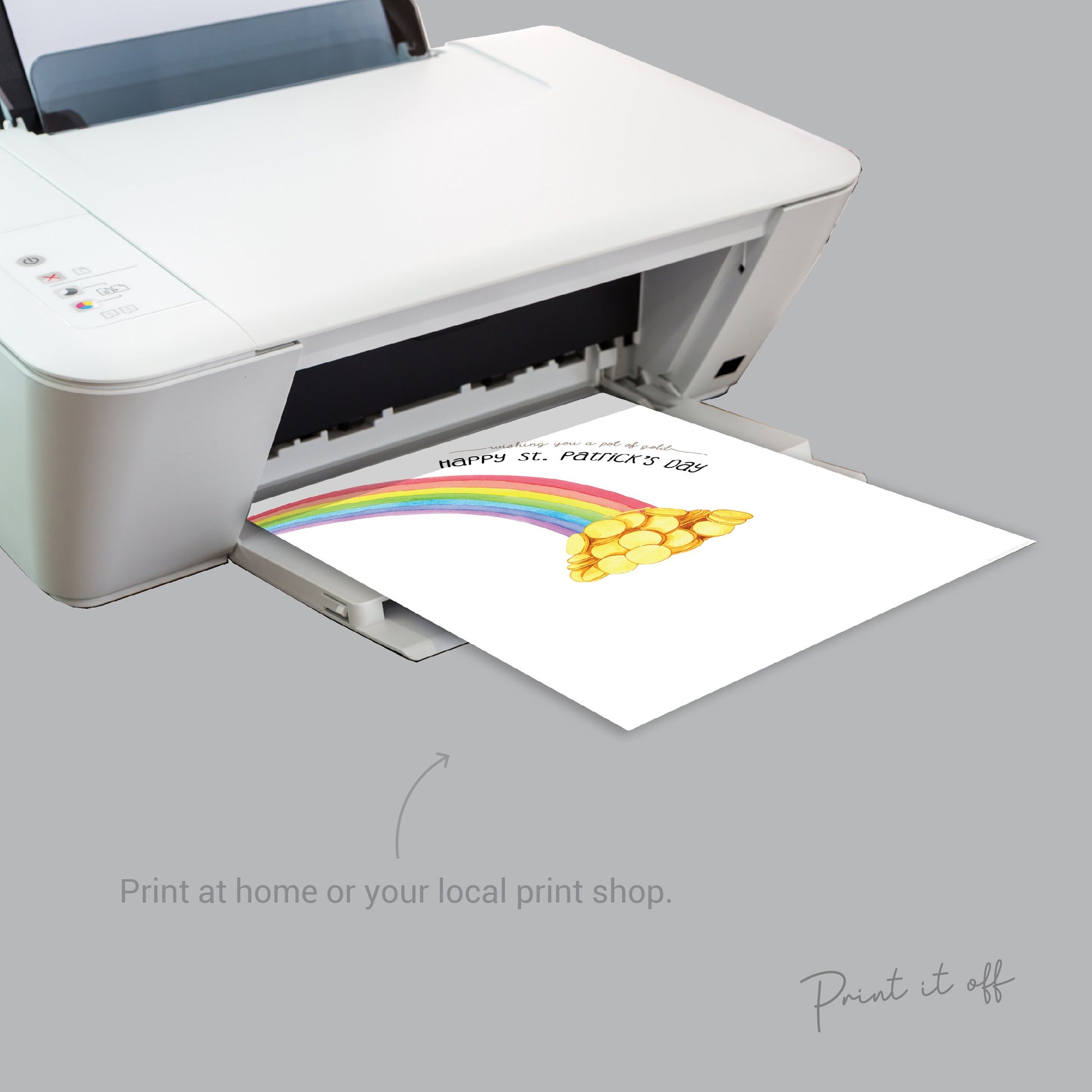 Pot of Gold Rainbow St Patrick's Day Footprint Craft Art / DIY Card Baby Kids Handprint Hand Foot Printable / Print it Off