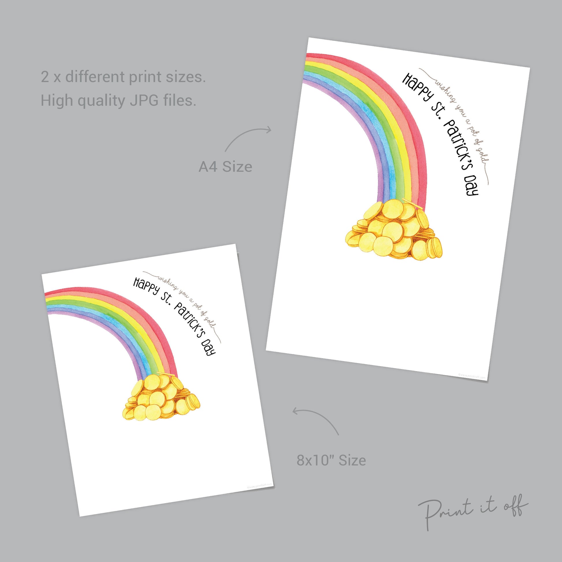Pot of Gold Rainbow St Patrick's Day Footprint Craft Art / DIY Card Baby Kids Handprint Hand Foot Printable / Print it Off