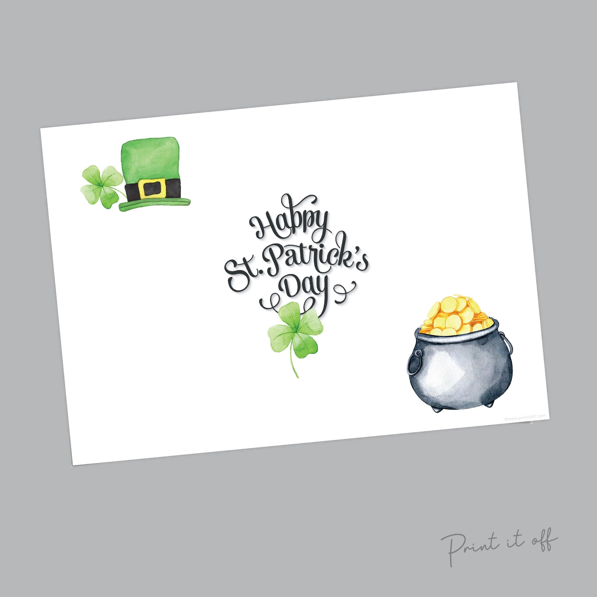 Happy St Patrick's Handprint Footprint Craft Art / Rainbow Leprechaun Gold Shamrock / DIY Card Baby Kids Hand Foot / Print it Off