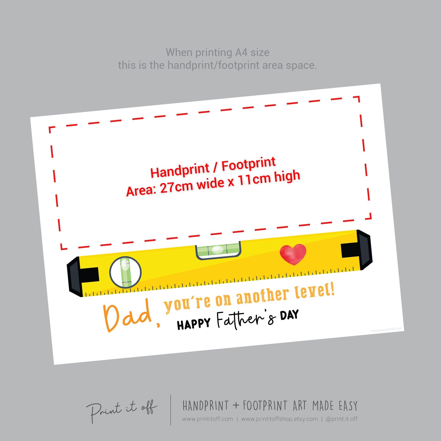 You're on Another Level Dad Daddy Handprint Art Craft / First Father's Day / Kids Baby Child Hand / Gift DIY Card / Print it off