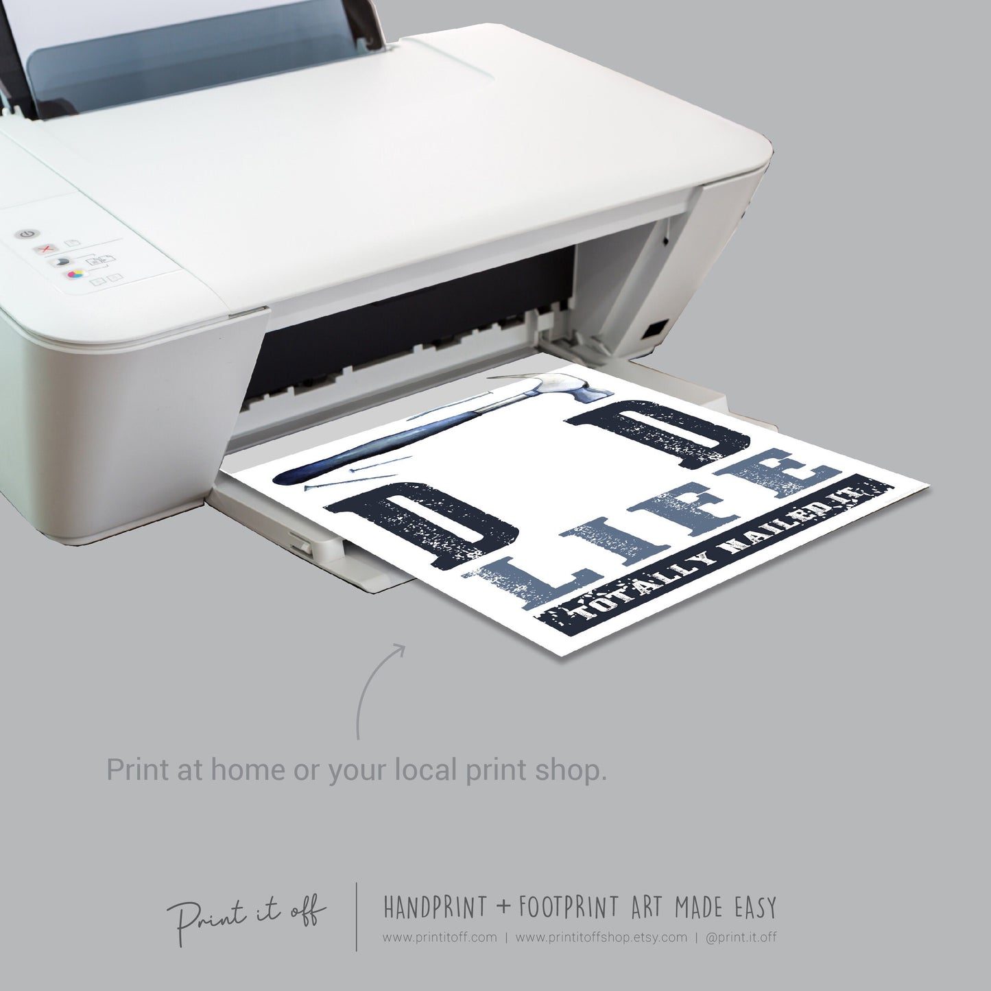 Dad Life You Nailed it Footprint Handprint Art Craft / First Father's Day / Kids Baby Hand Foot / Activity Gift DIY Card / Print it off