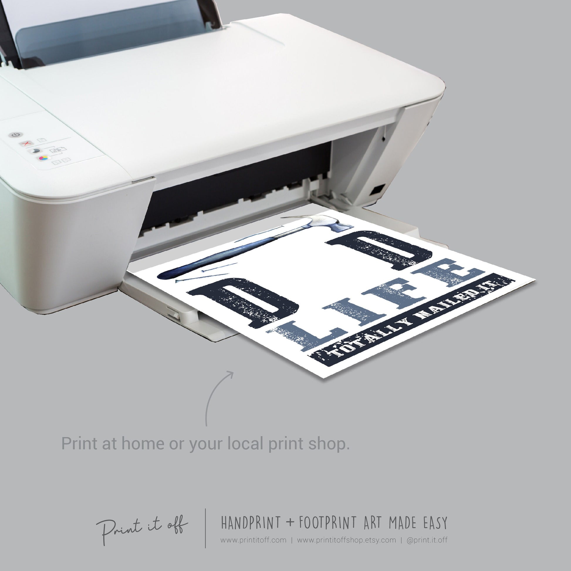 Dad Life You Nailed it Footprint Handprint Art Craft / First Father's Day / Kids Baby Hand Foot / Activity Gift DIY Card / Print it off