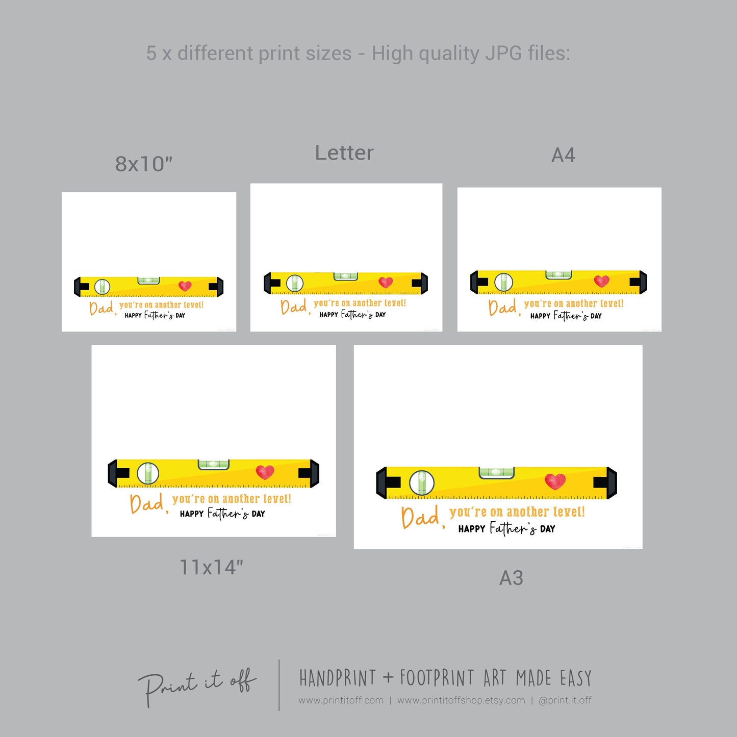 You're on Another Level Dad Daddy Handprint Art Craft / First Father's Day / Kids Baby Child Hand / Gift DIY Card / Print it off